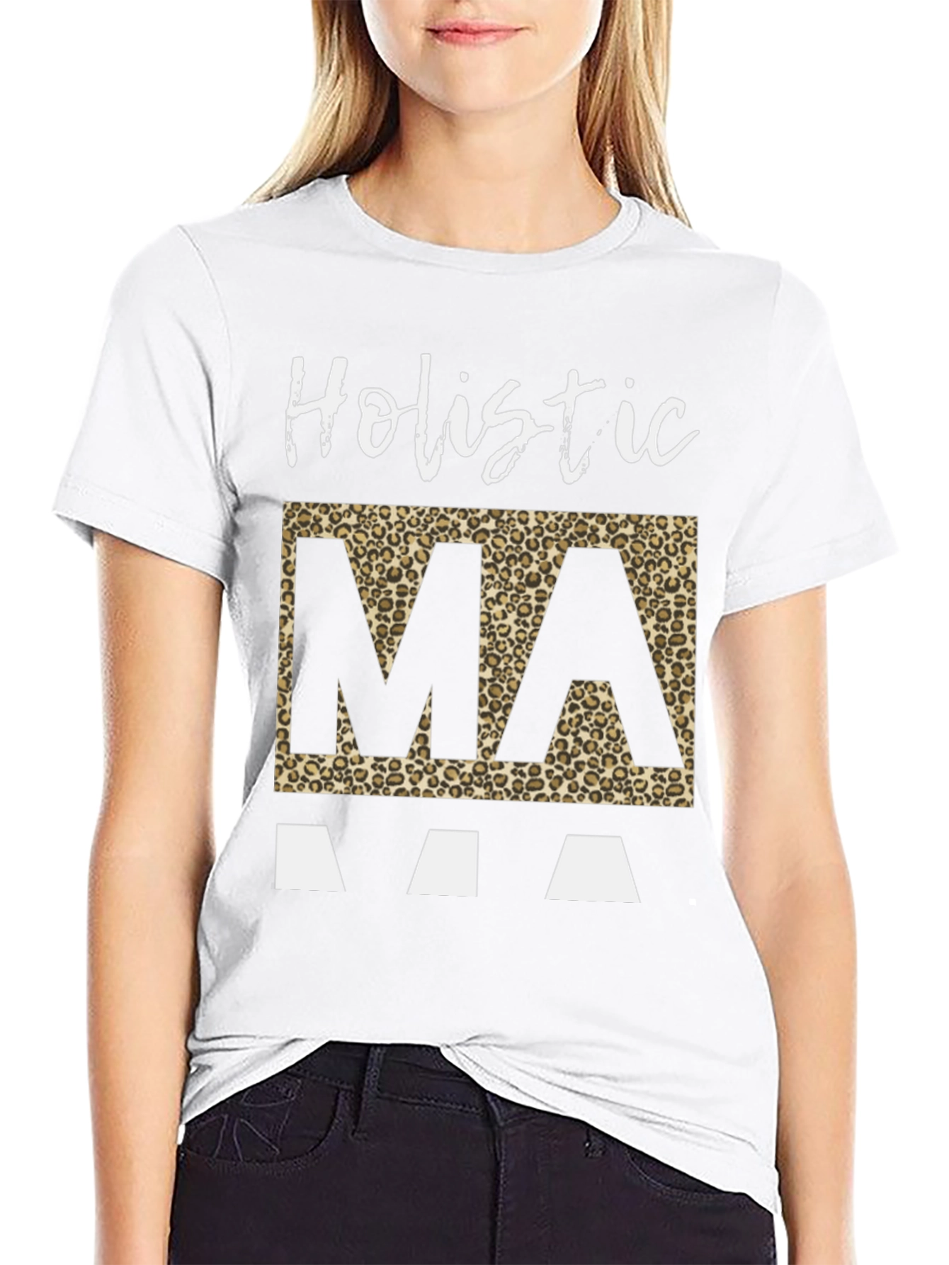 Holistic Mama Leopard Print Graphic Tee