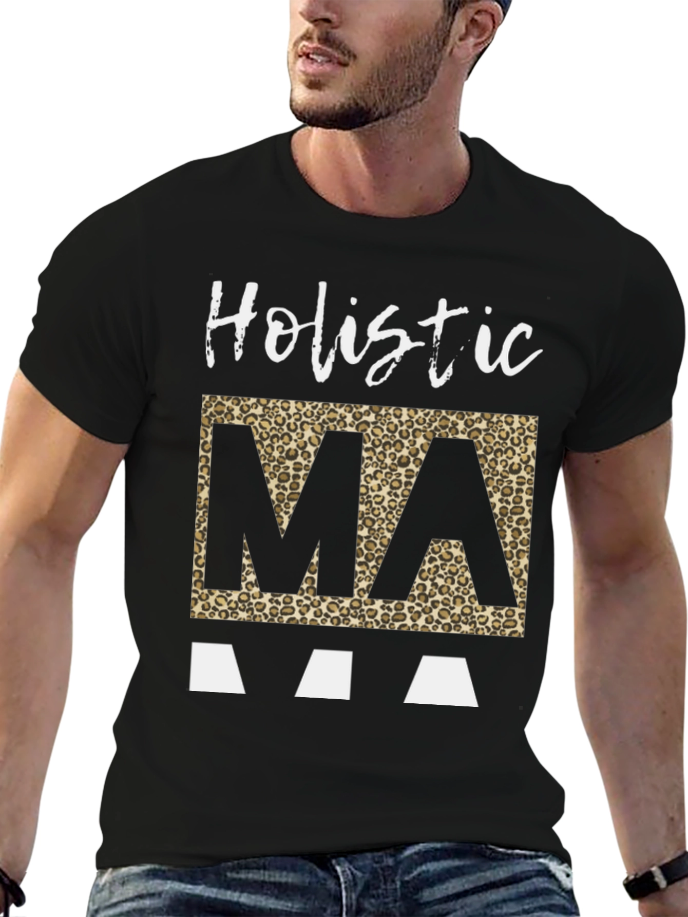 Holistic Mama Leopard Print Graphic Tee