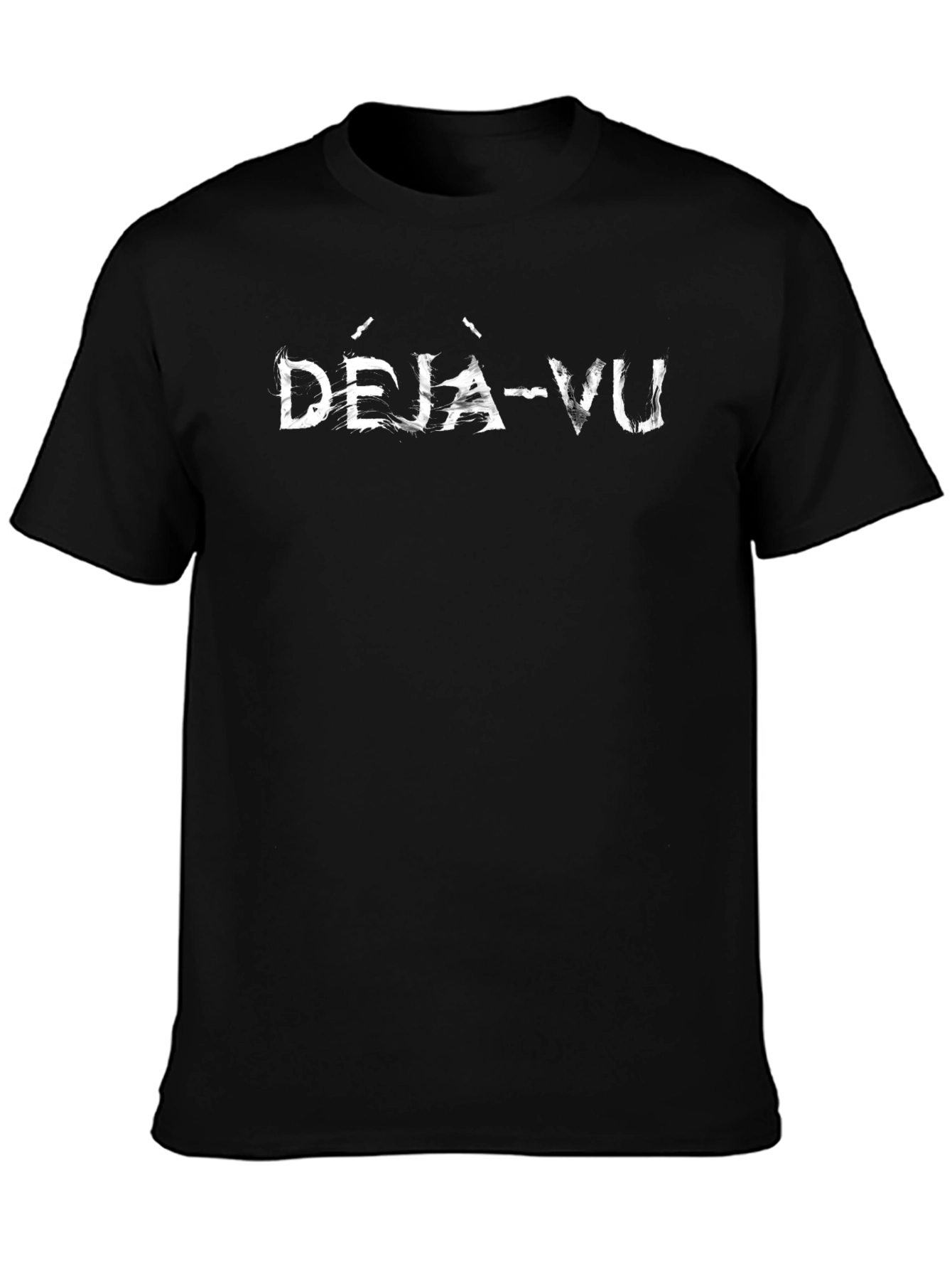 Deja Vu Graphic Tee - Trendy Black Cotton T-Shirt