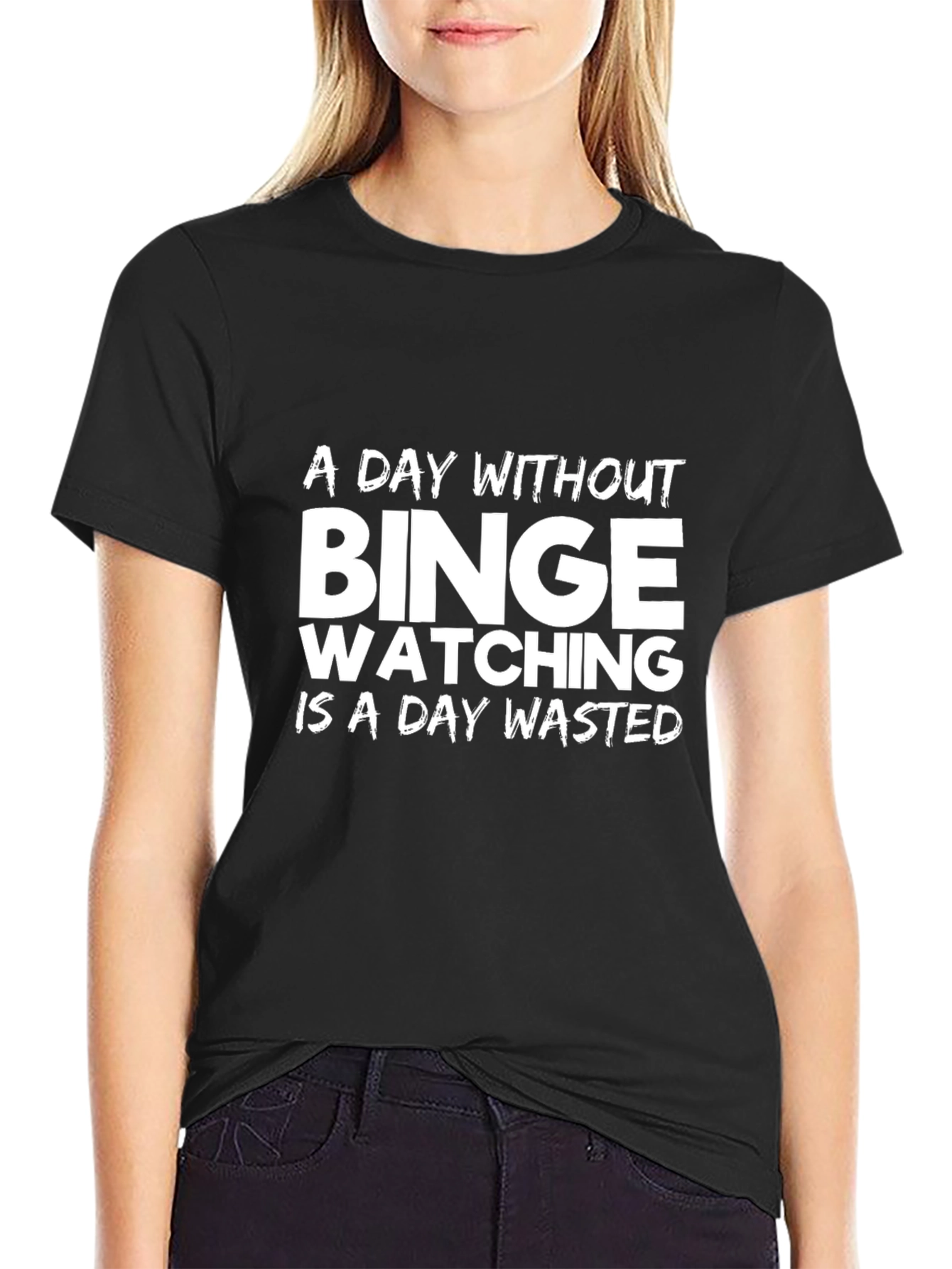 Binge Watching Graphic Tee - A Day Wasted T-Shirt