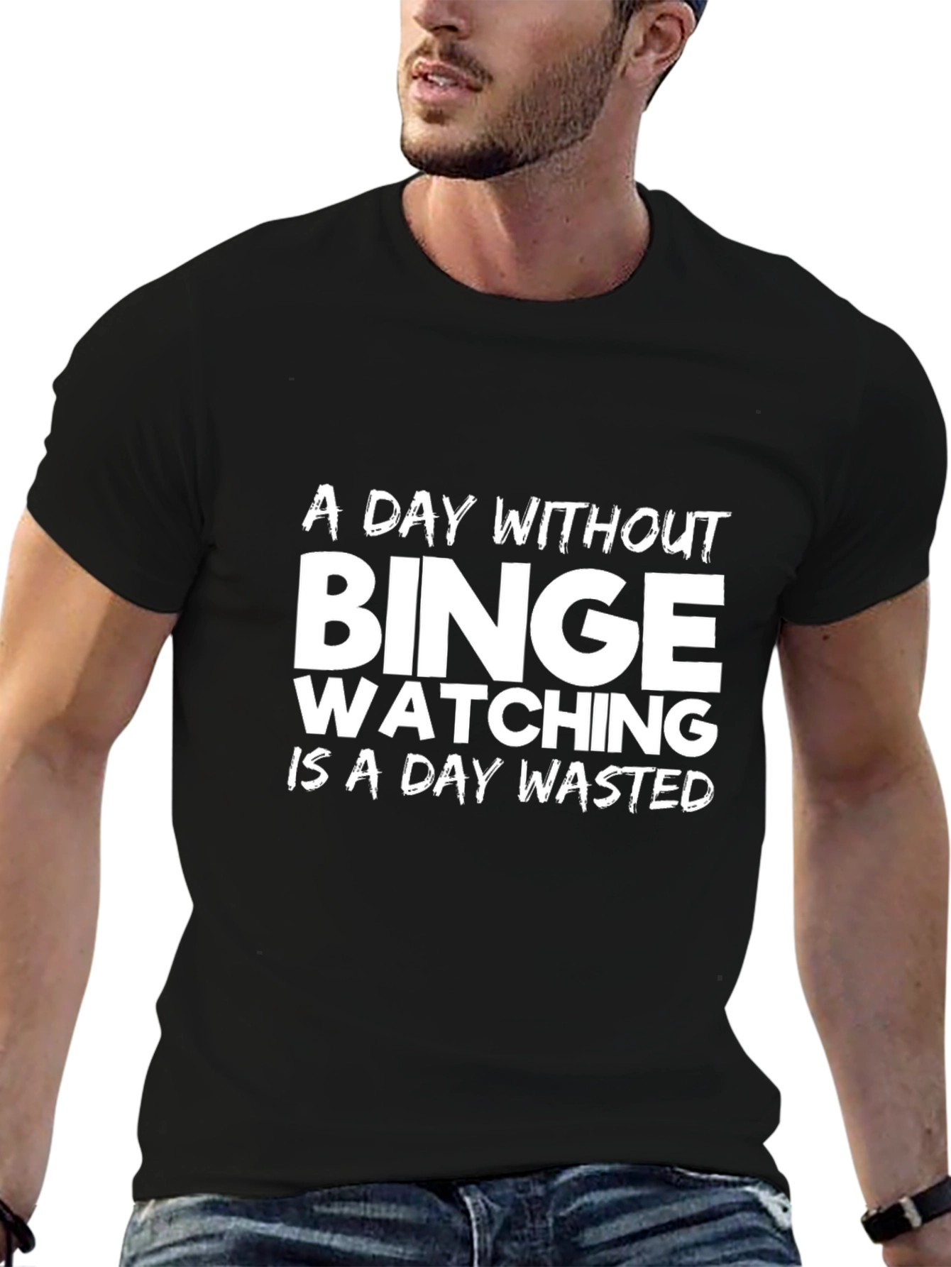 Binge Watching Graphic Tee - A Day Wasted T-Shirt