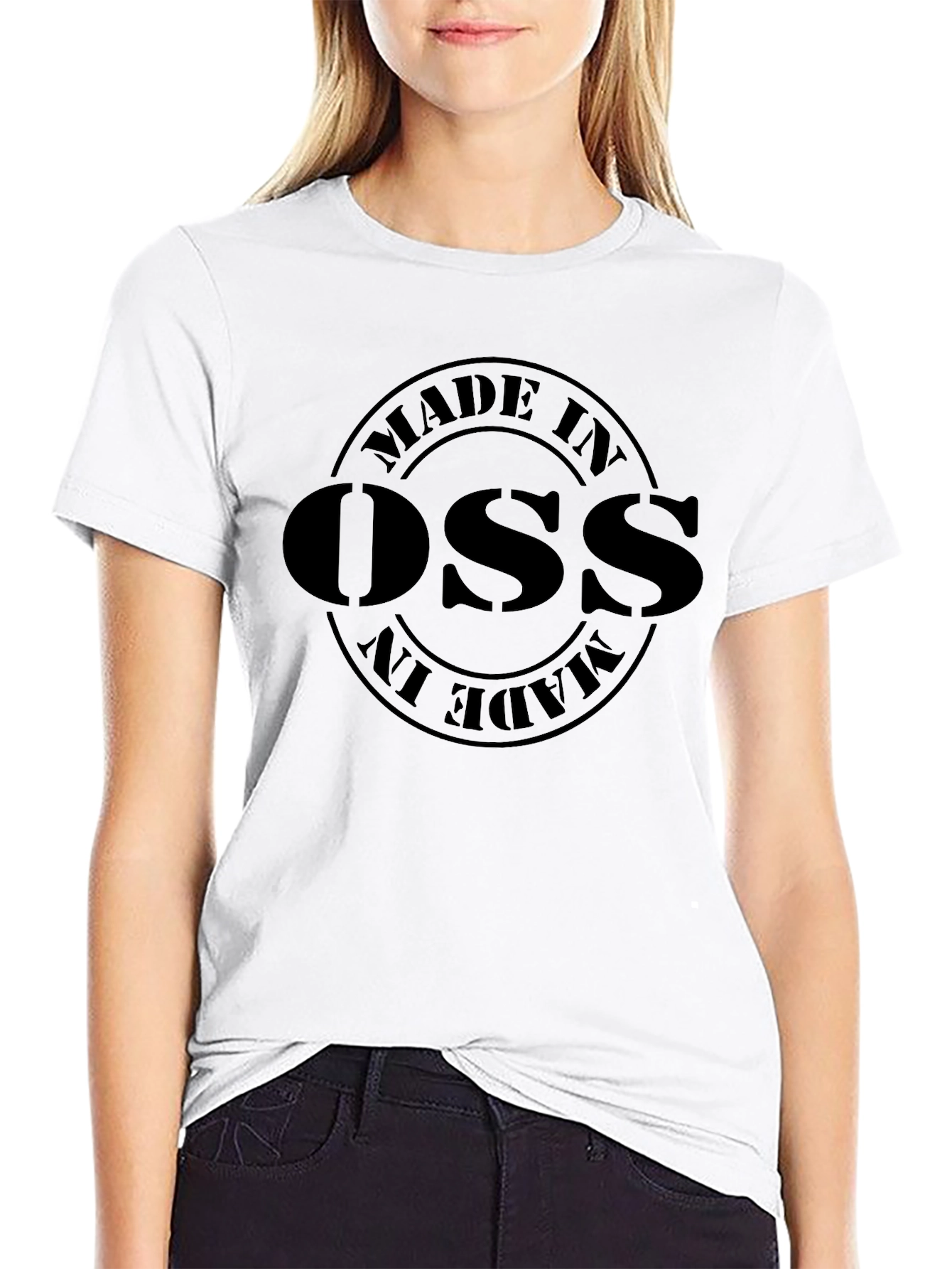 Made in OSS Black T-Shirt - Bold Graphic Tee