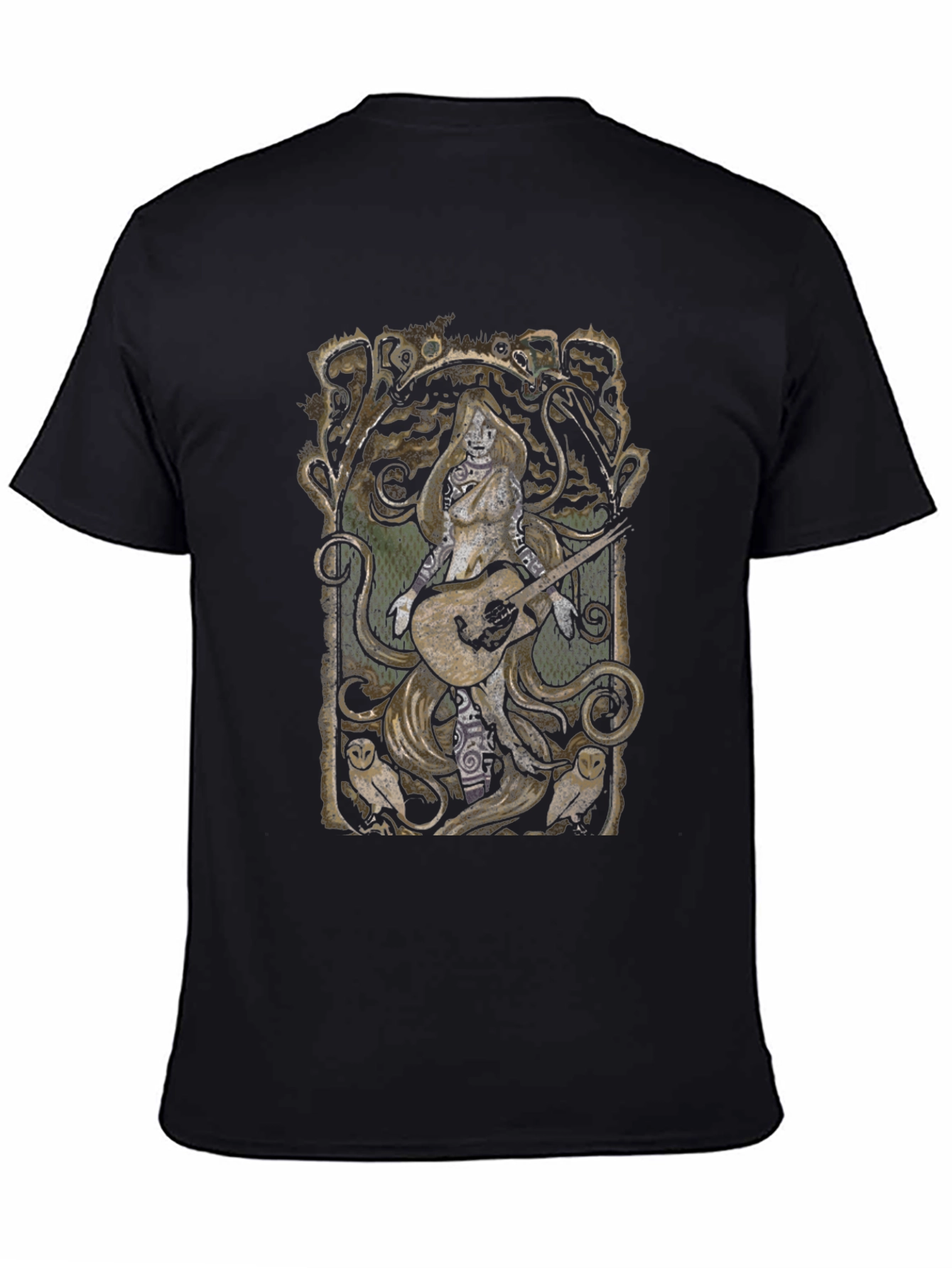 Guitar Goddess Black Graphic Tee