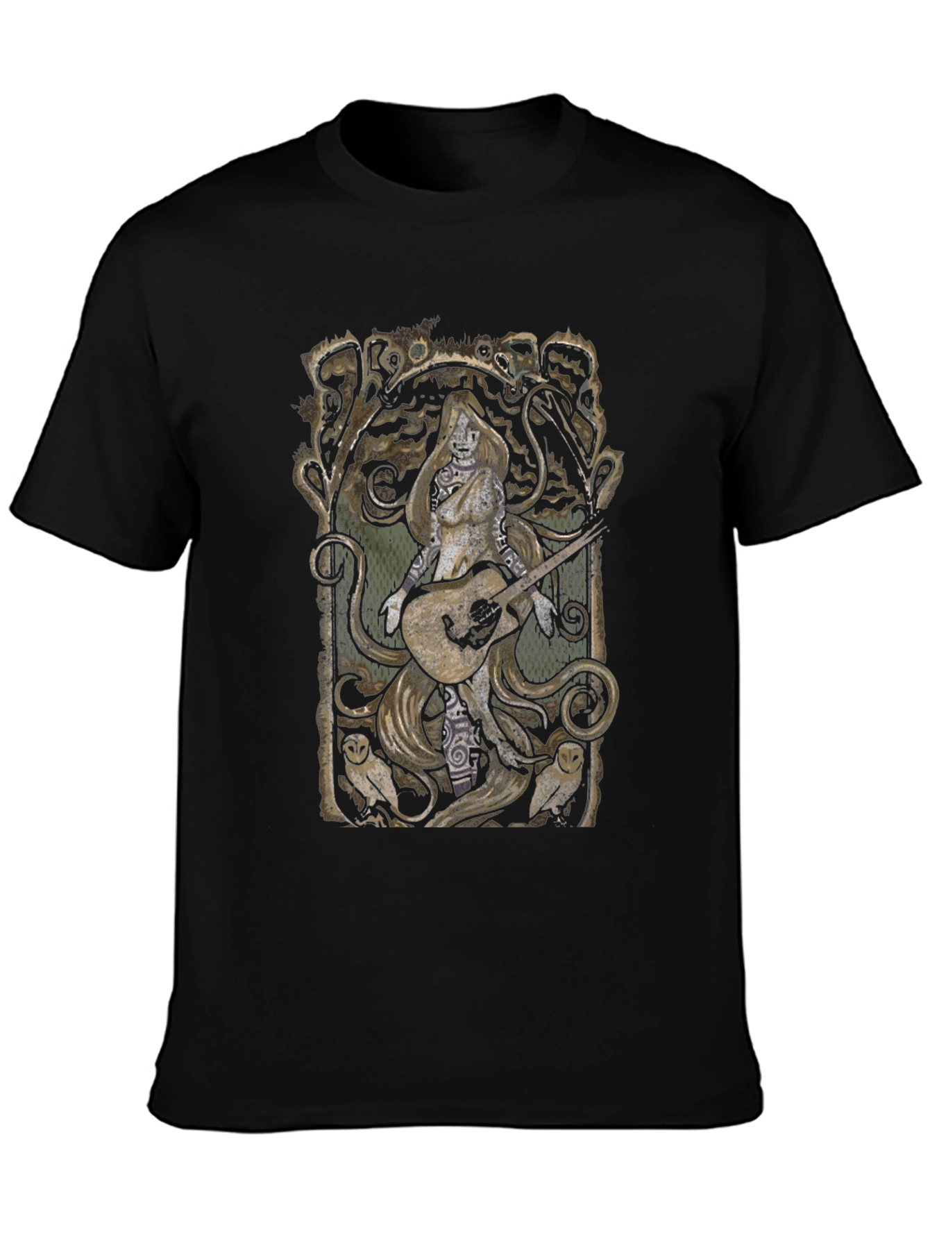 Guitar Goddess Black Graphic Tee