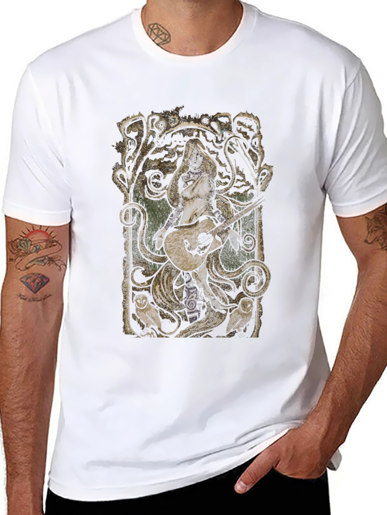 Guitar Goddess Black Graphic Tee