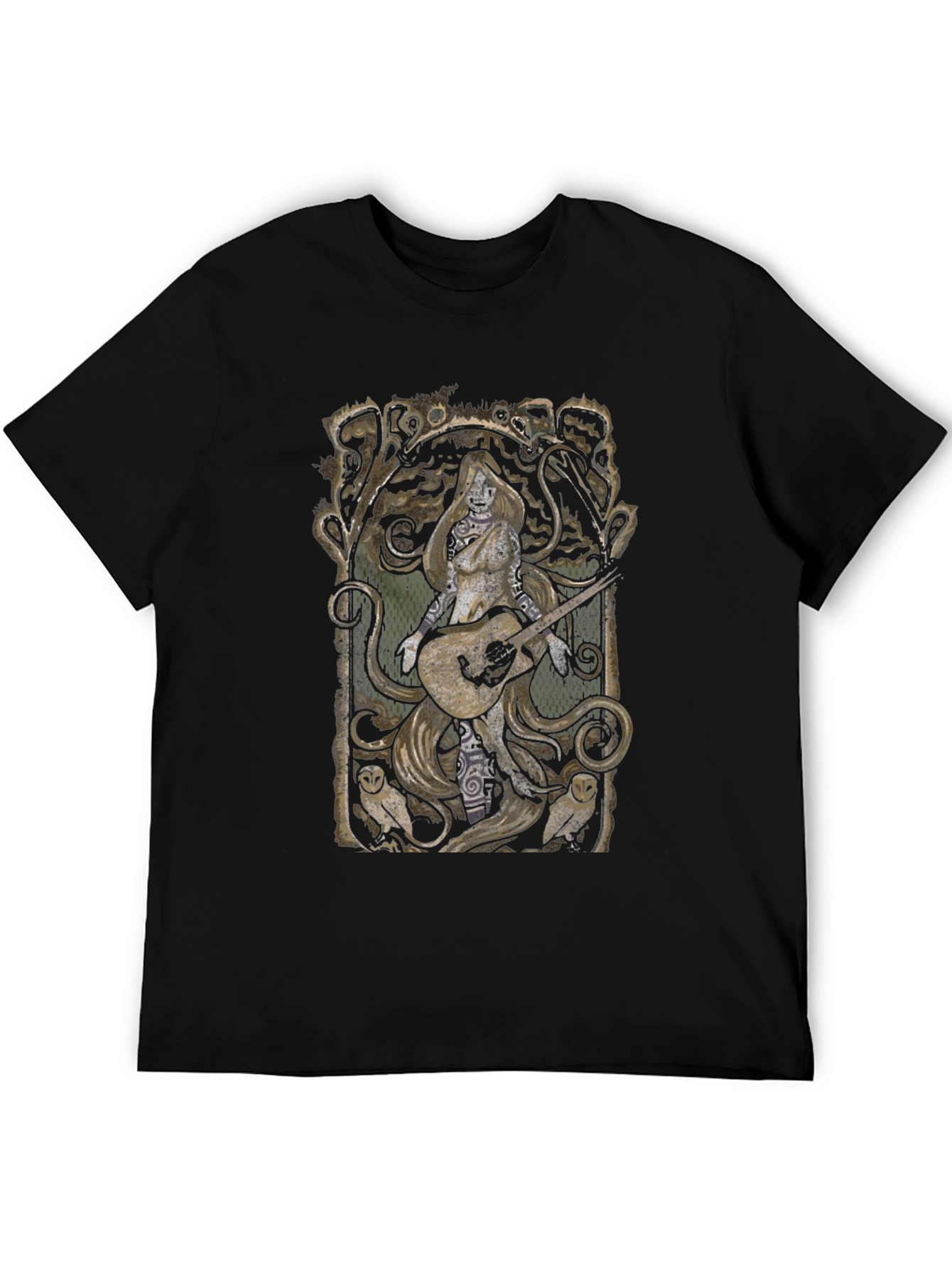 Guitar Goddess Black Graphic Tee