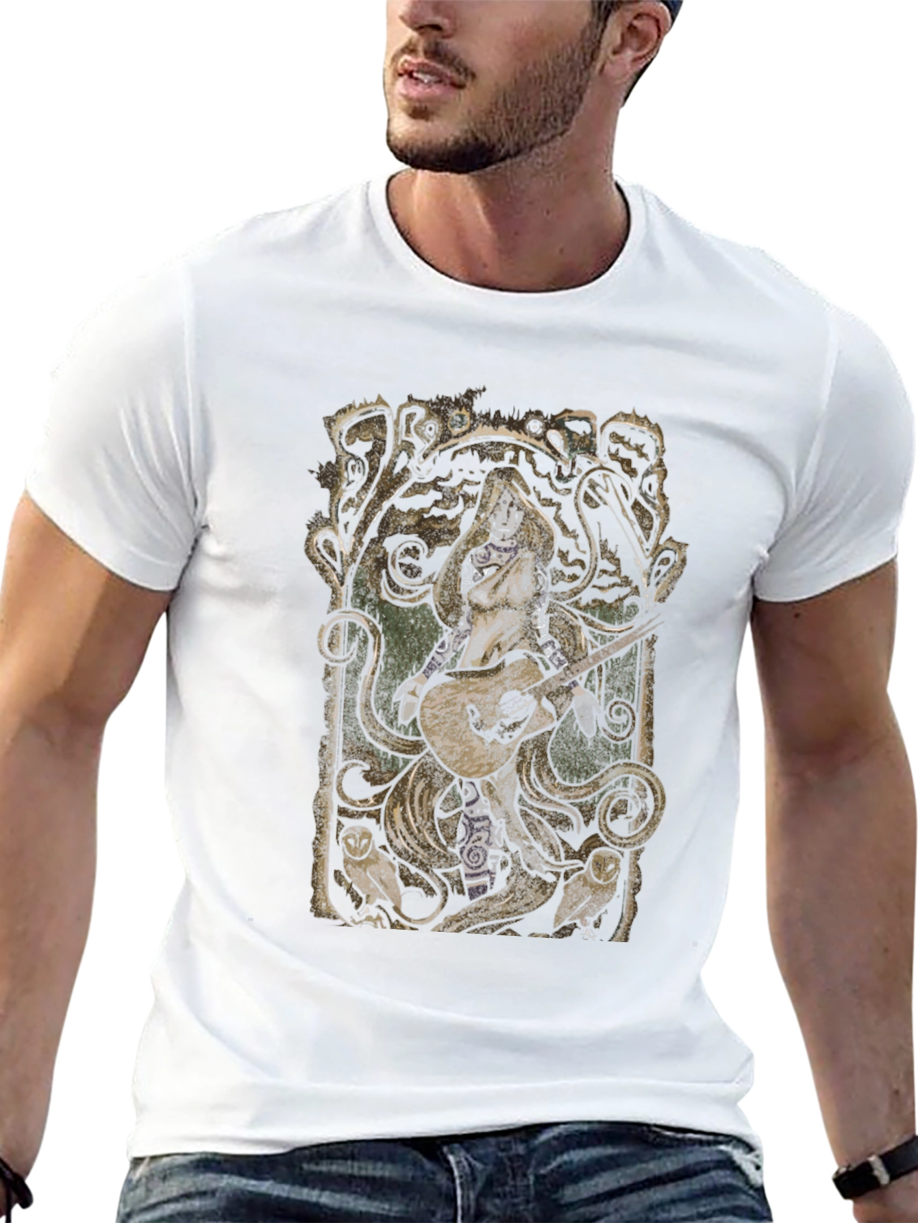 Guitar Goddess Black Graphic Tee