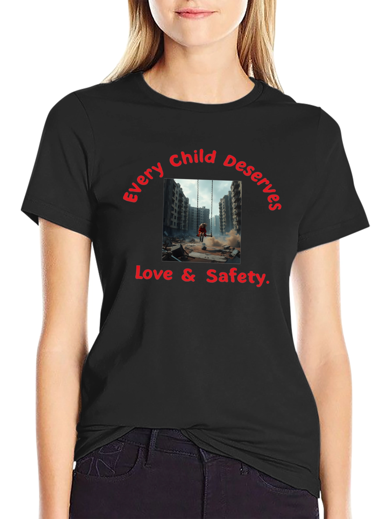Every Child Deserves Love & Safety Black T-Shirt