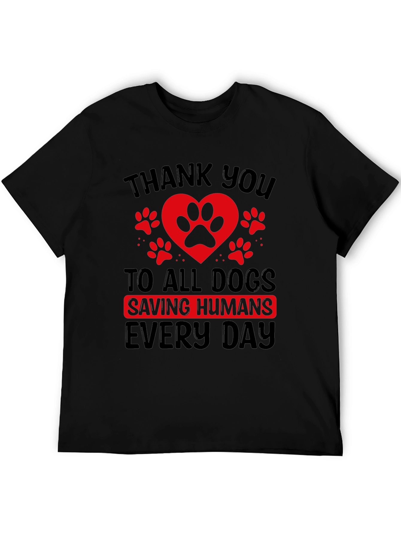 Thank You Dogs Black Tee