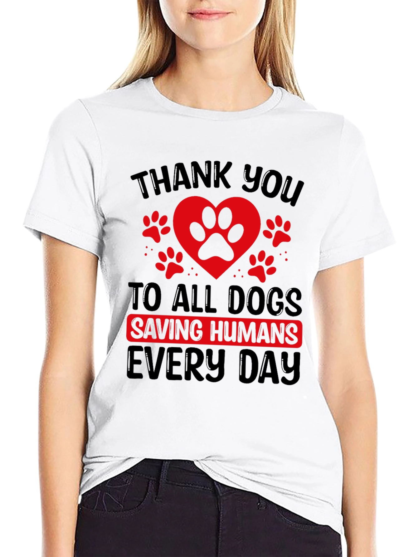 Thank You Dogs Black Tee