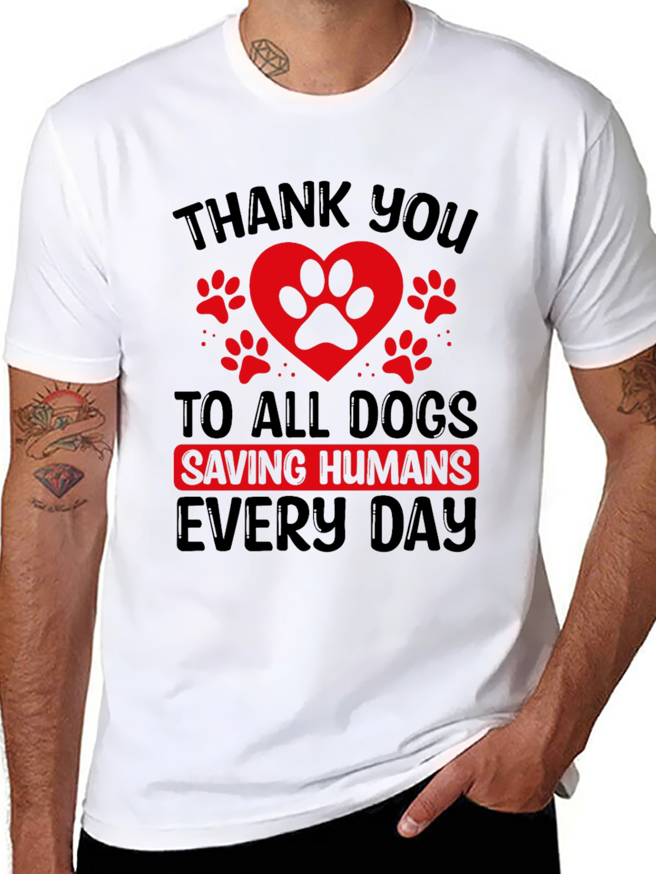 Thank You Dogs Black Tee