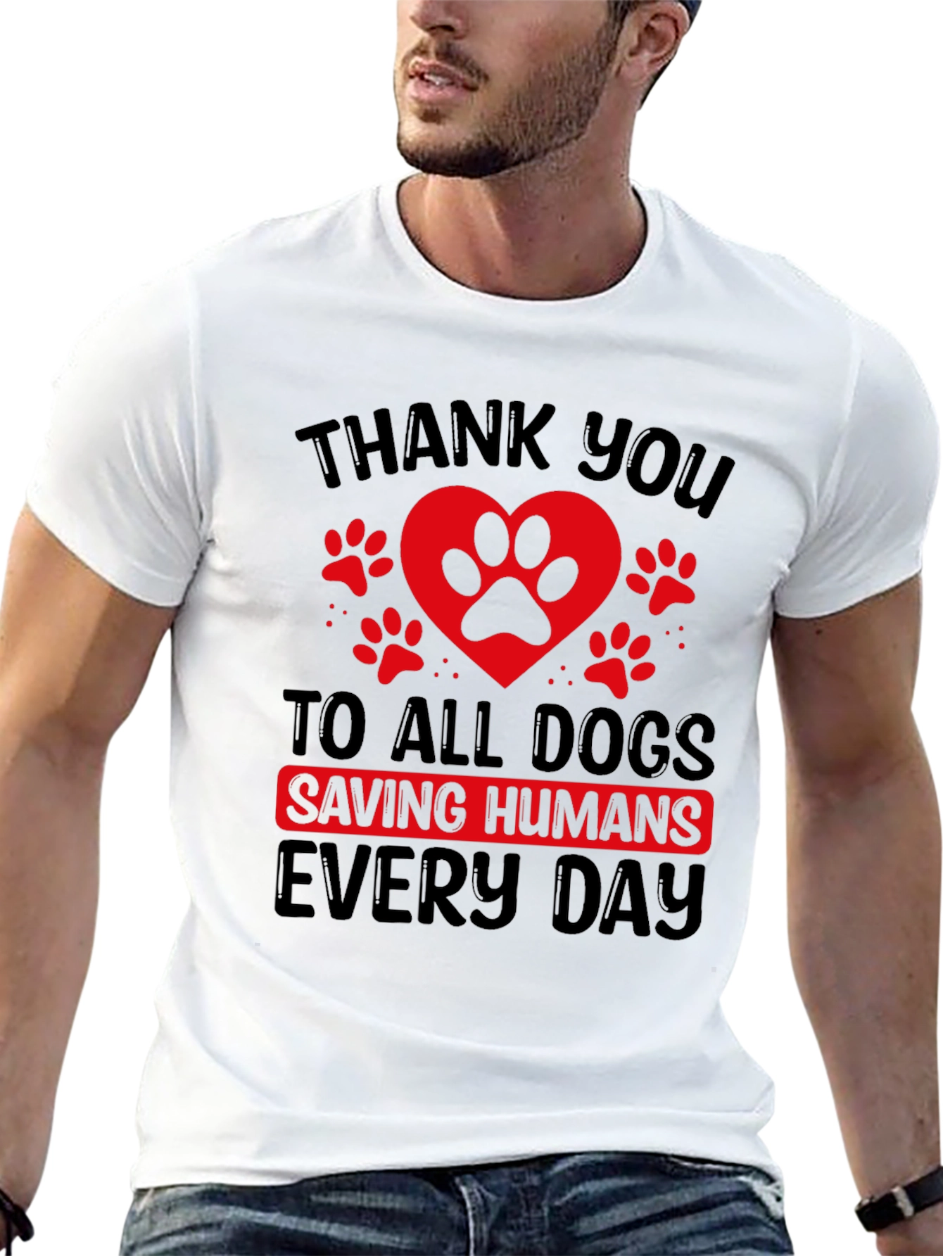 Thank You Dogs Black Tee