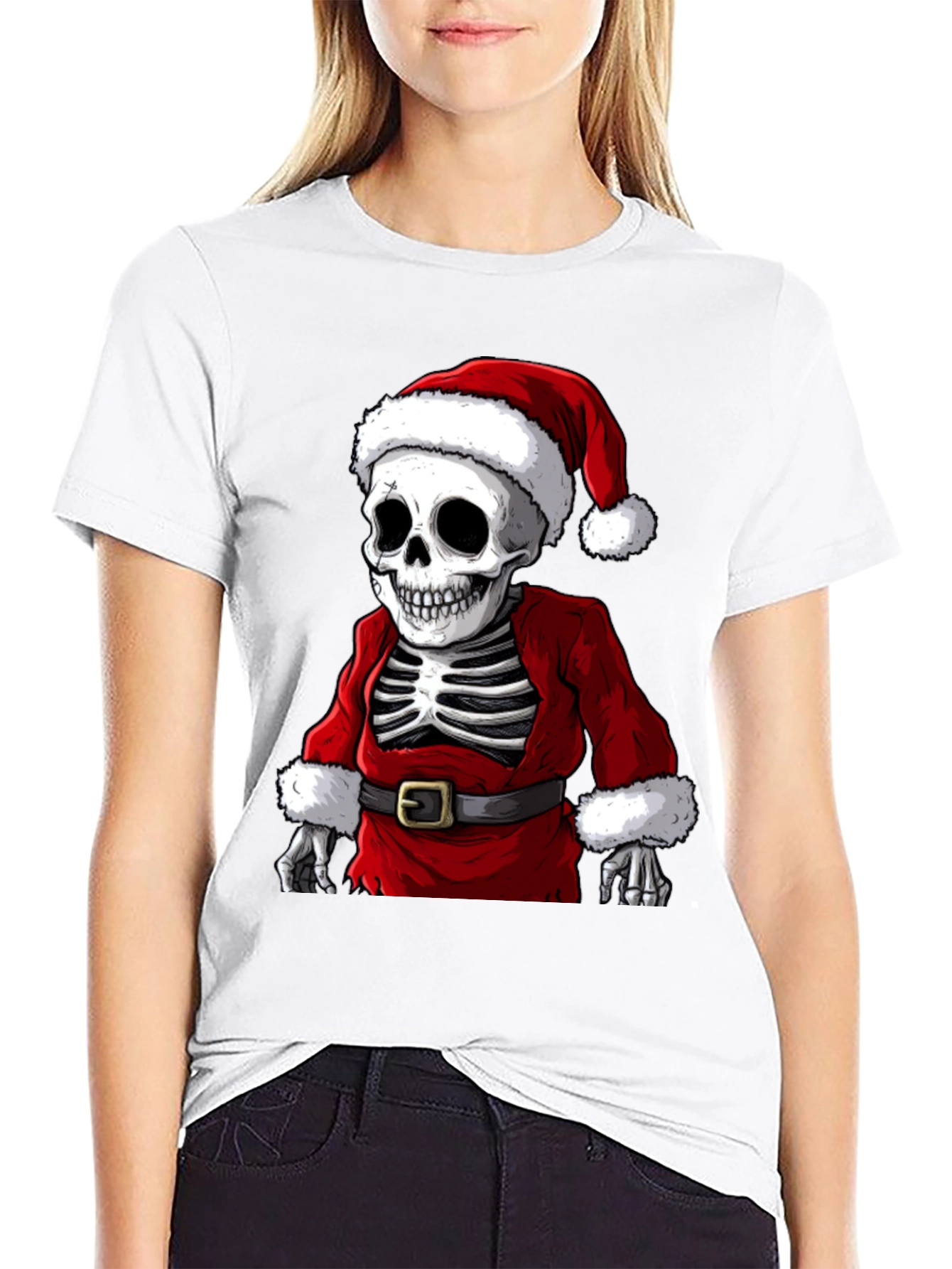 Santa Skeleton T-Shirt - Holiday Humor