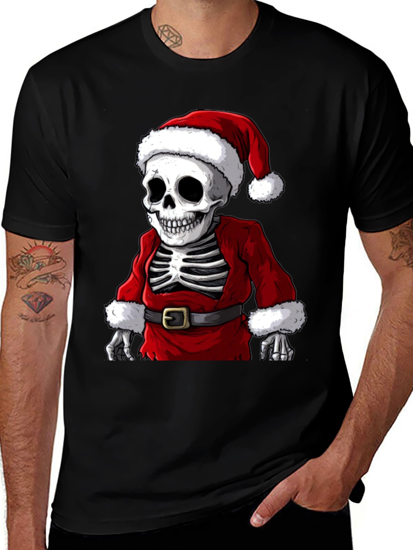 Santa Skeleton T-Shirt - Holiday Humor