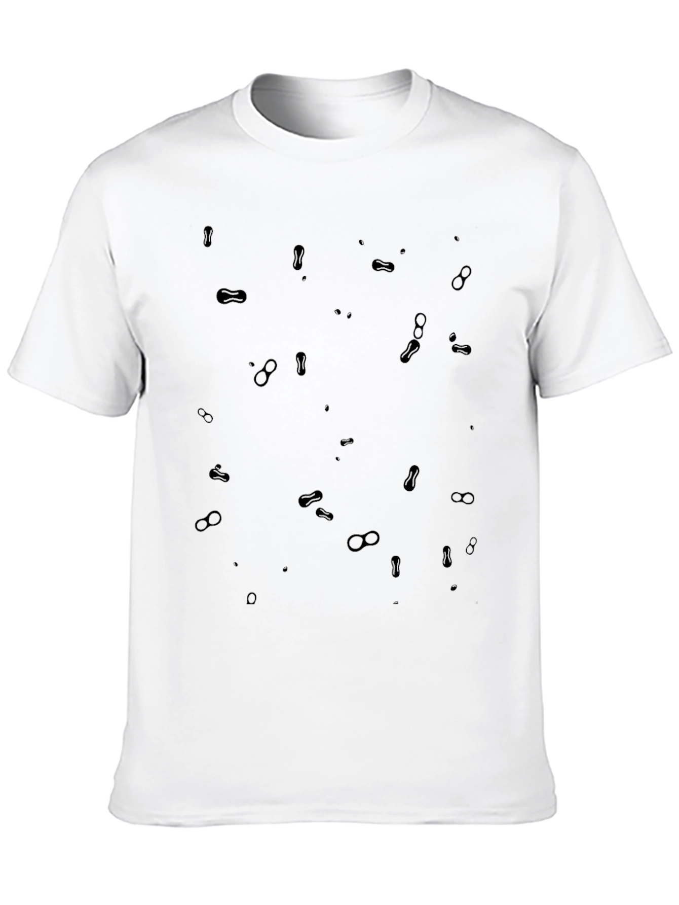 Mens Black Peanut Print Casual Tee