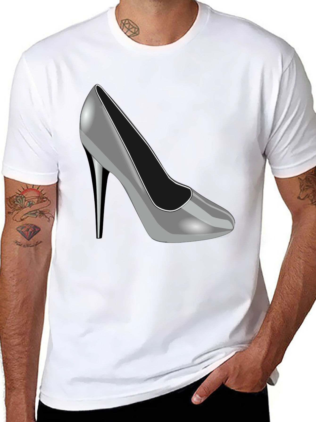 High Heel Graphic Tee - Stylish Womens Shoe T-Shirt