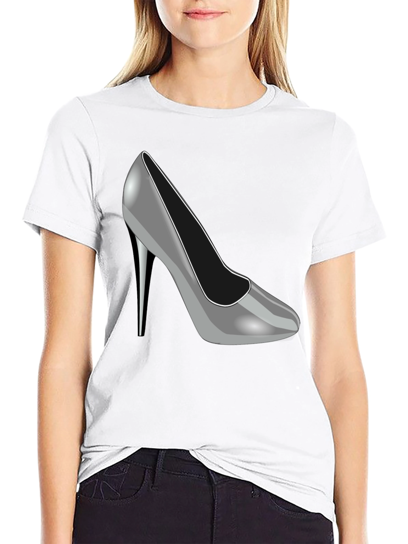 High Heel Graphic Tee - Stylish Womens Shoe T-Shirt