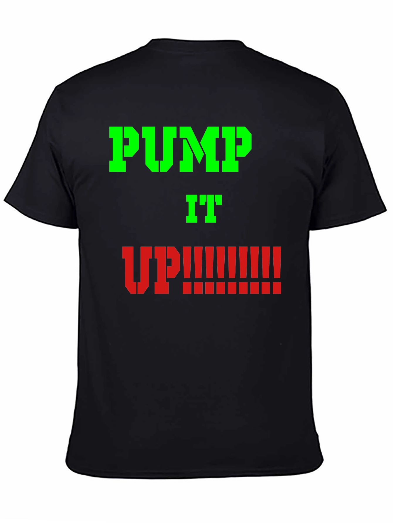 Pump It Up Graphic Tee - Black Cotton T-Shirt