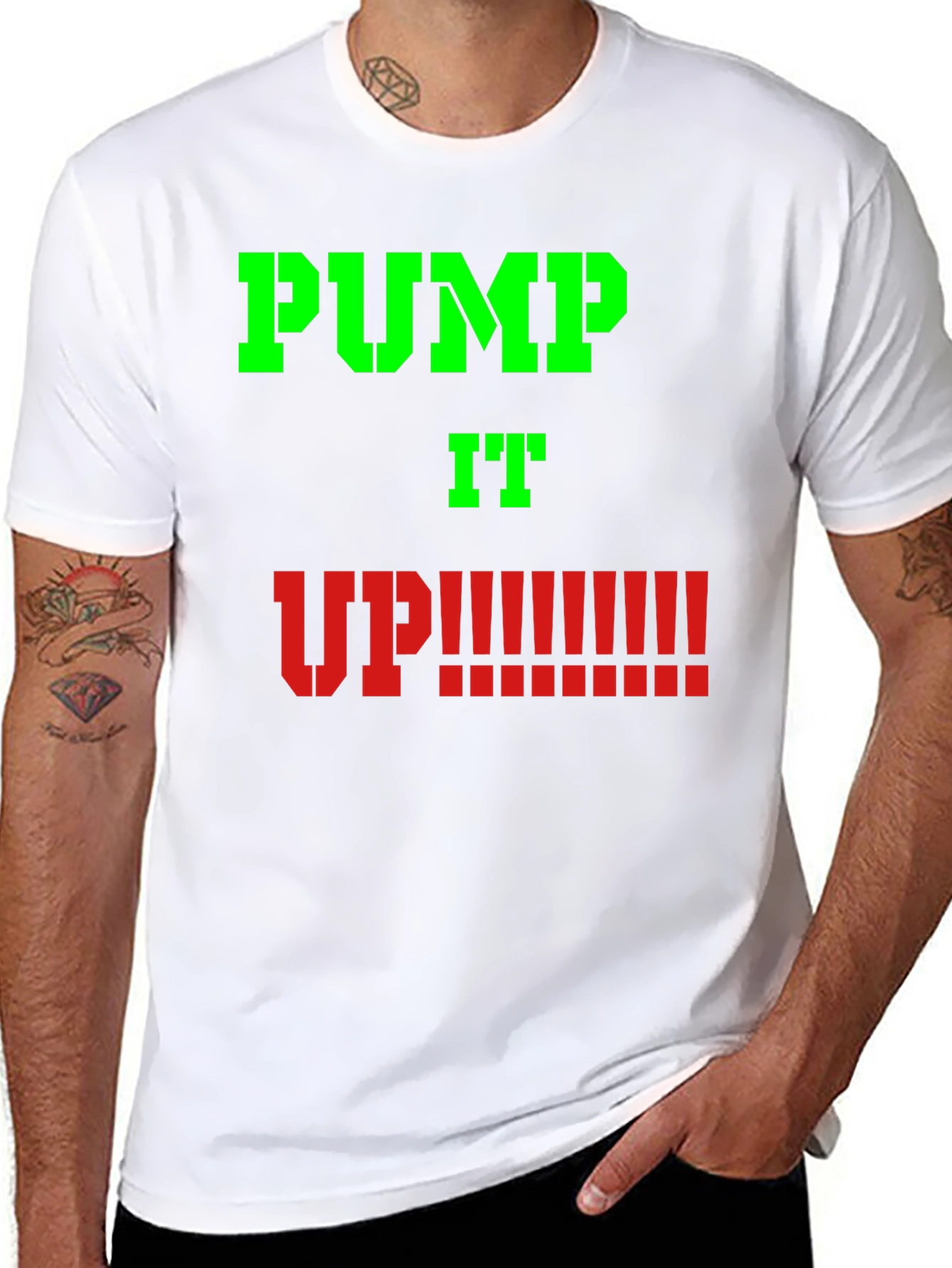 Pump It Up Graphic Tee - Black Cotton T-Shirt