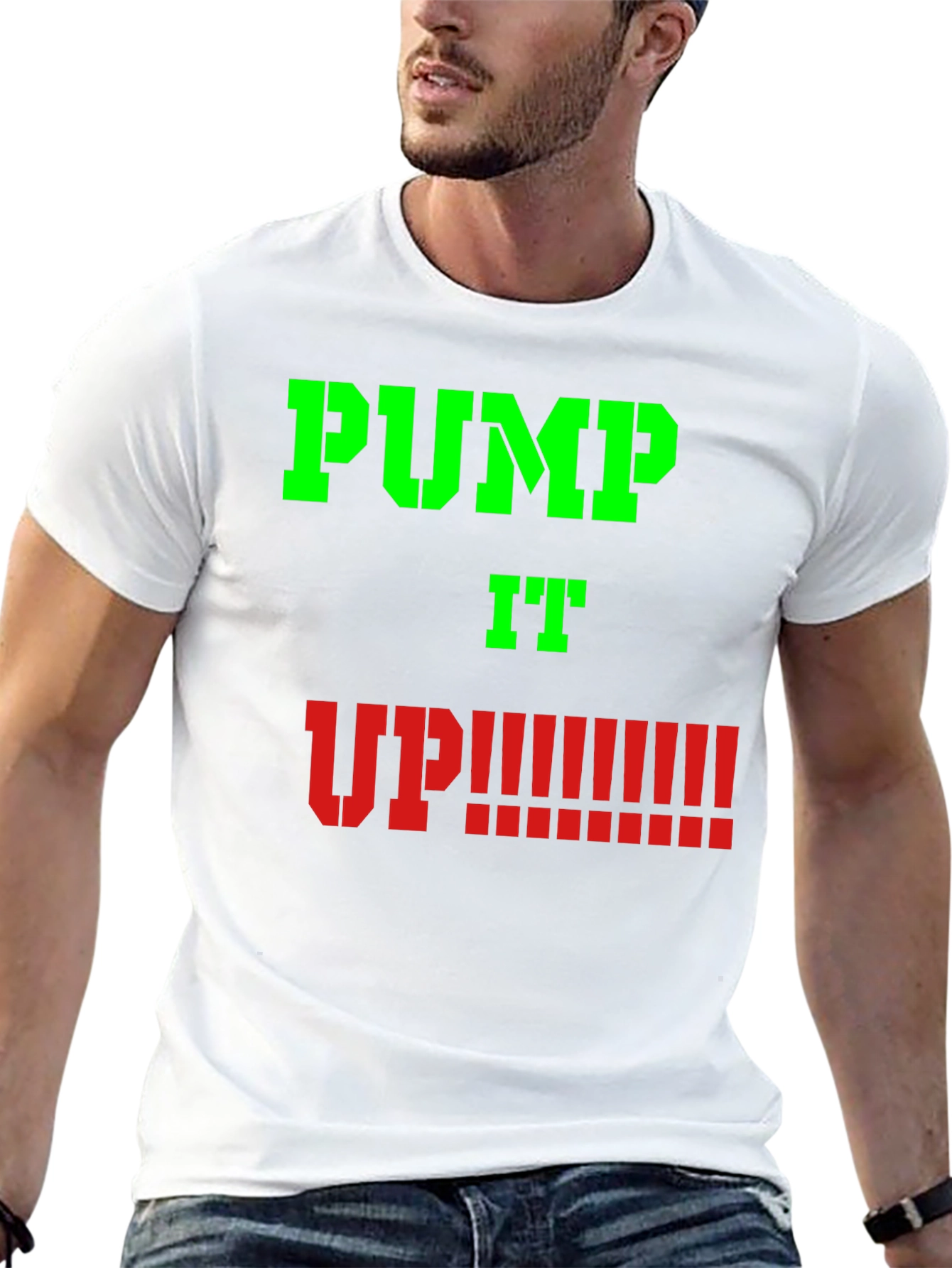 Pump It Up Graphic Tee - Black Cotton T-Shirt