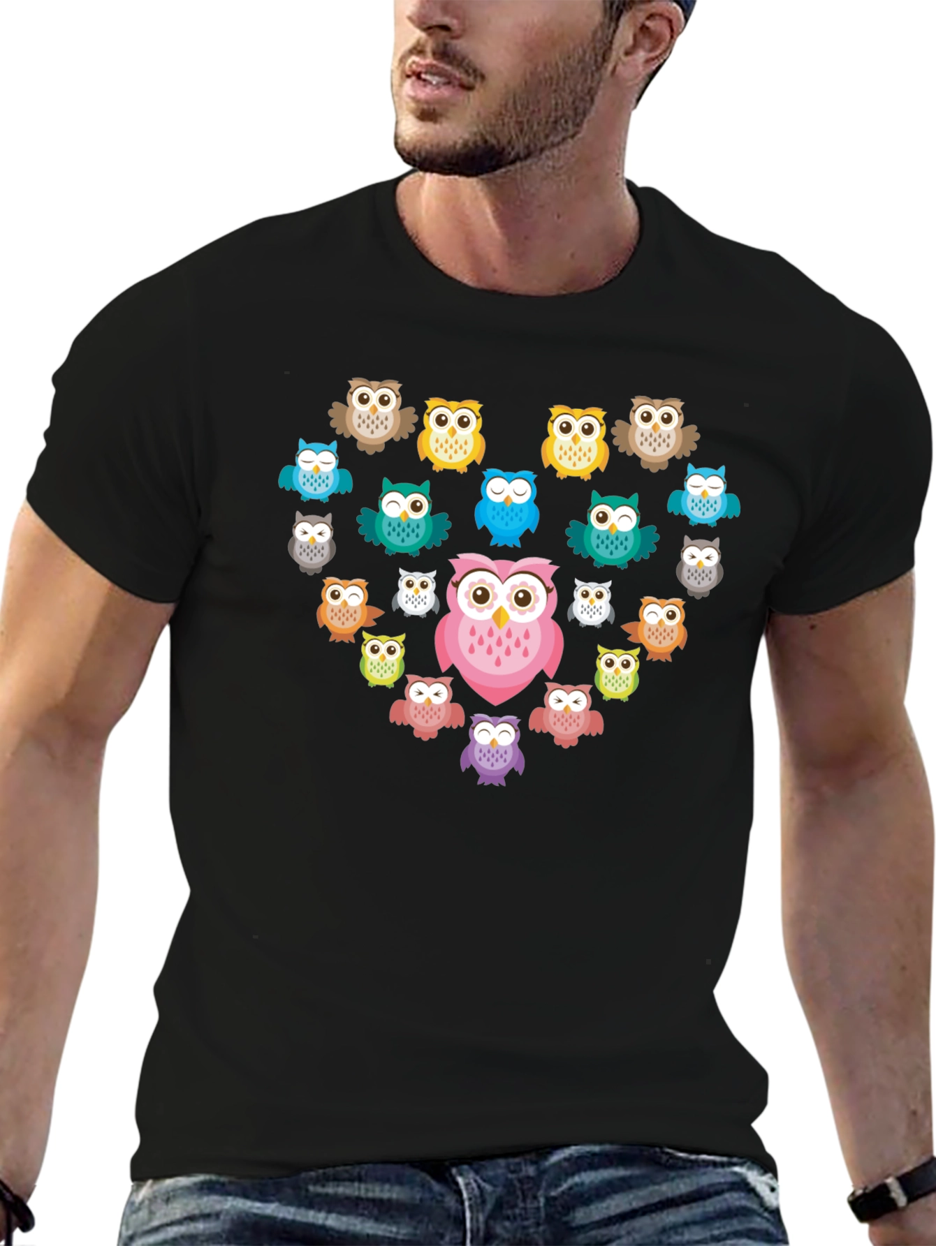 Owl Heart Graphic T-Shirt - Unique Design