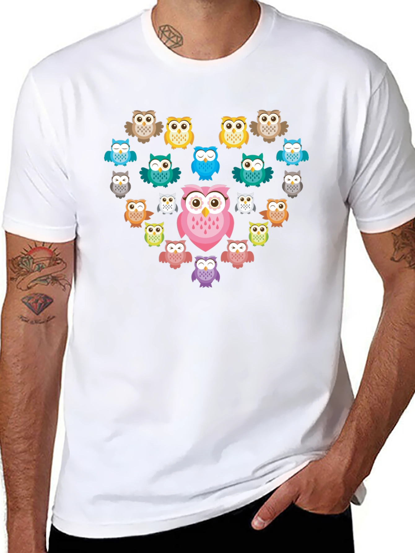Owl Heart Graphic T-Shirt - Unique Design