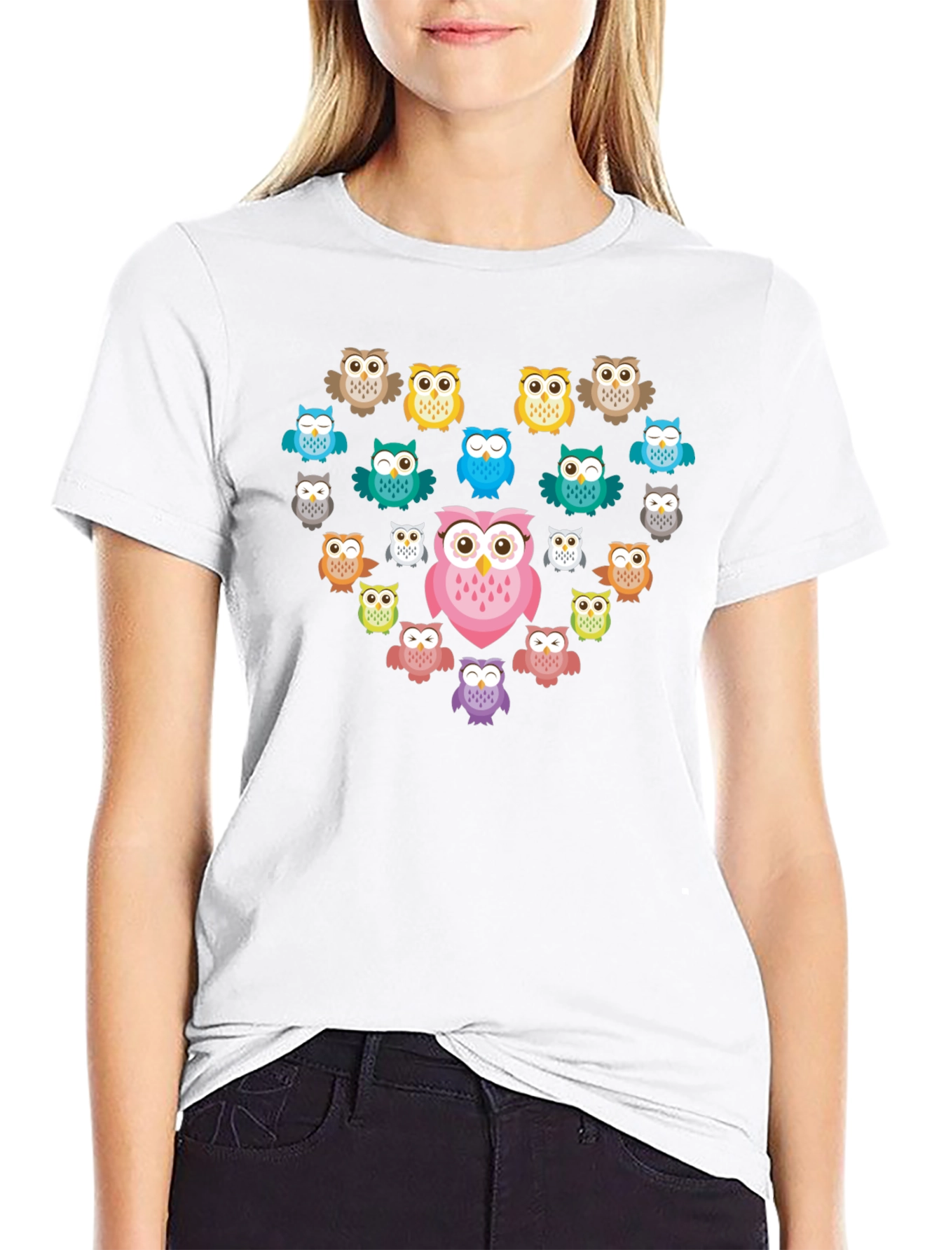 Owl Heart Graphic T-Shirt - Unique Design