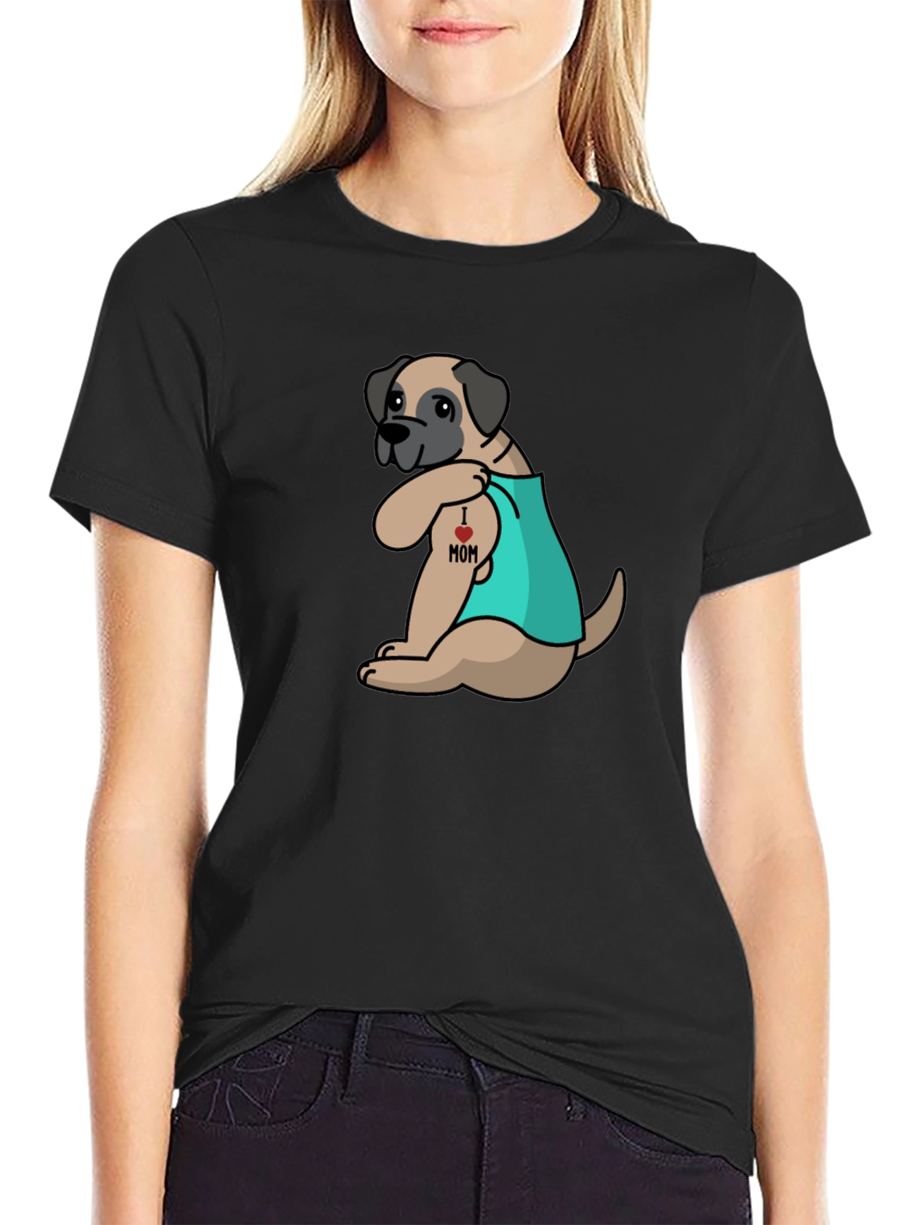 I Love Mom Dog Tattoo T-Shirt