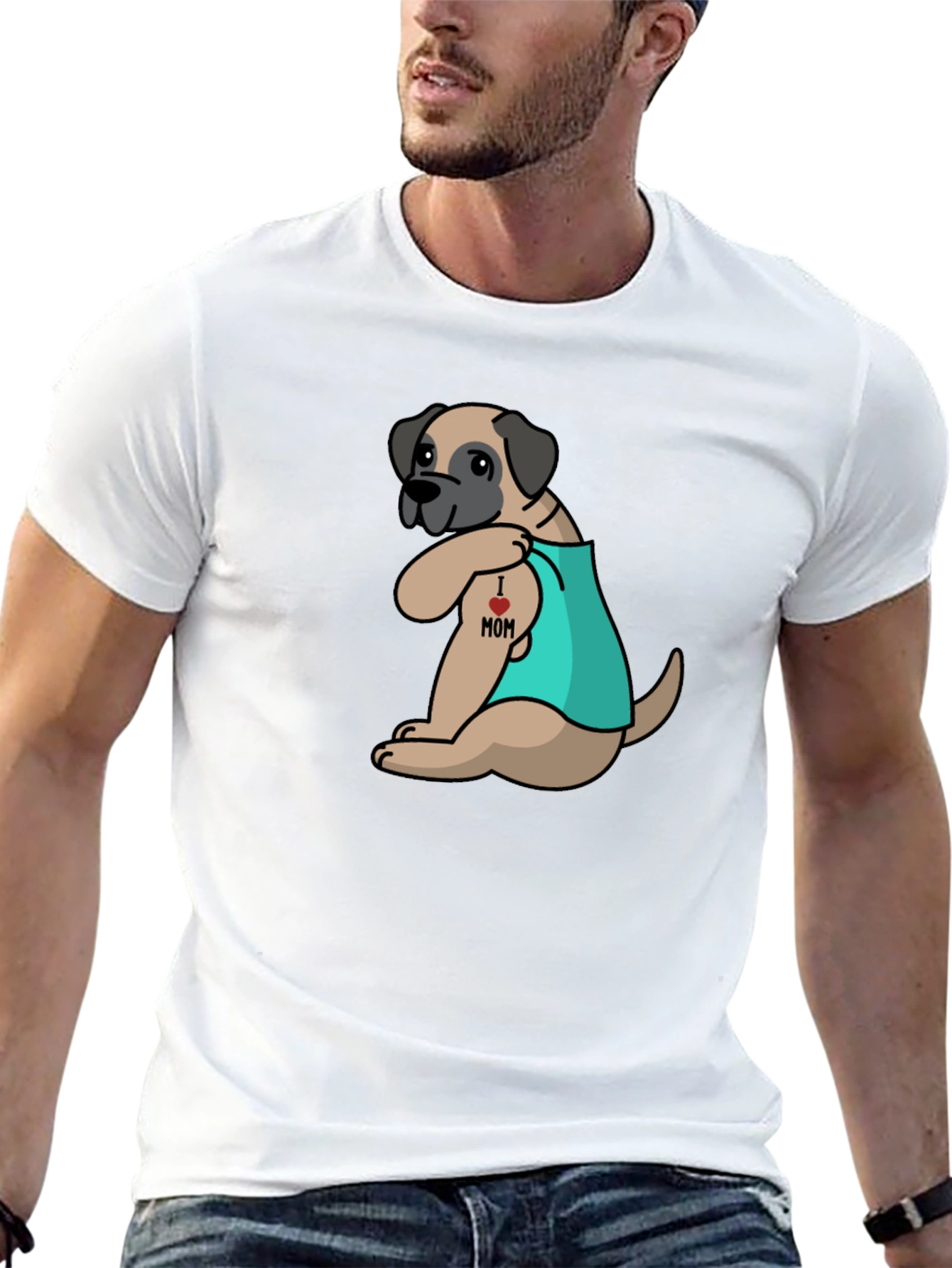 I Love Mom Dog Tattoo T-Shirt