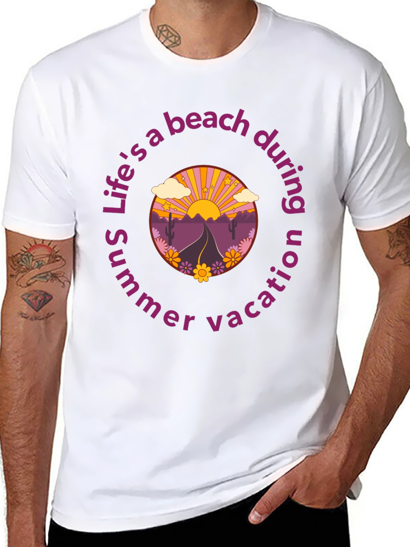 Retro Beach Vacation Graphic T-Shirt