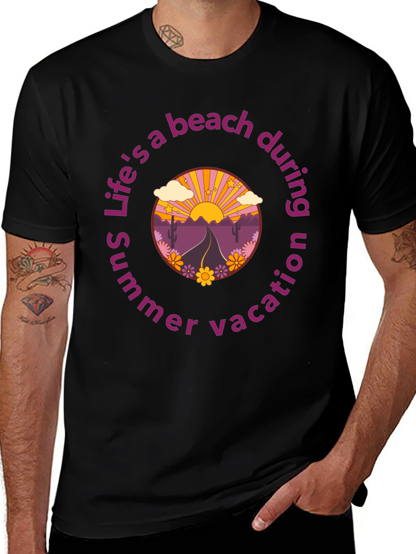 Retro Beach Vacation Graphic T-Shirt