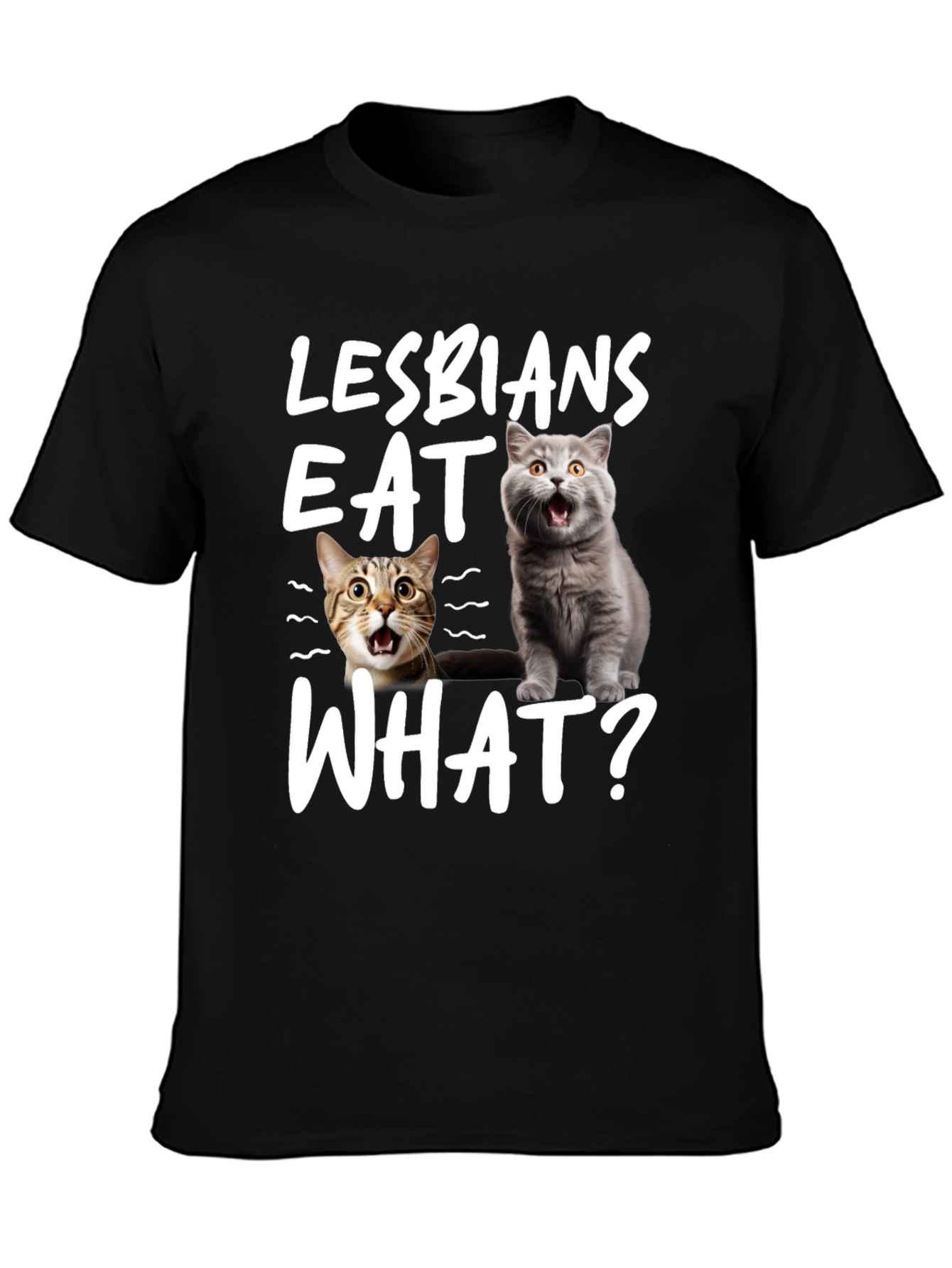 Lesbians Eat What? Cat Graphic Novelty T-Shirt