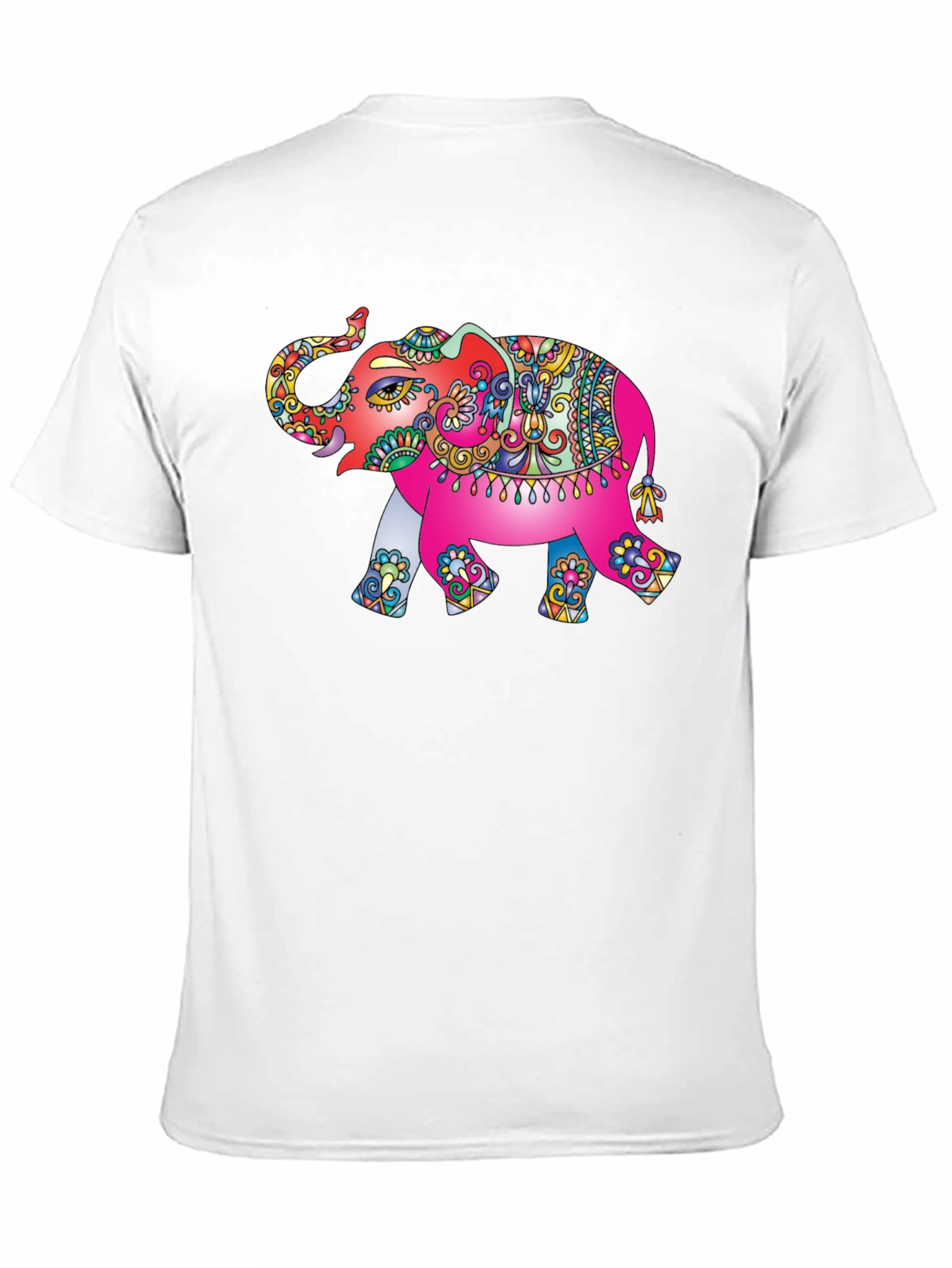 Elephant Print T-Shirt - Artistic Mens Tee