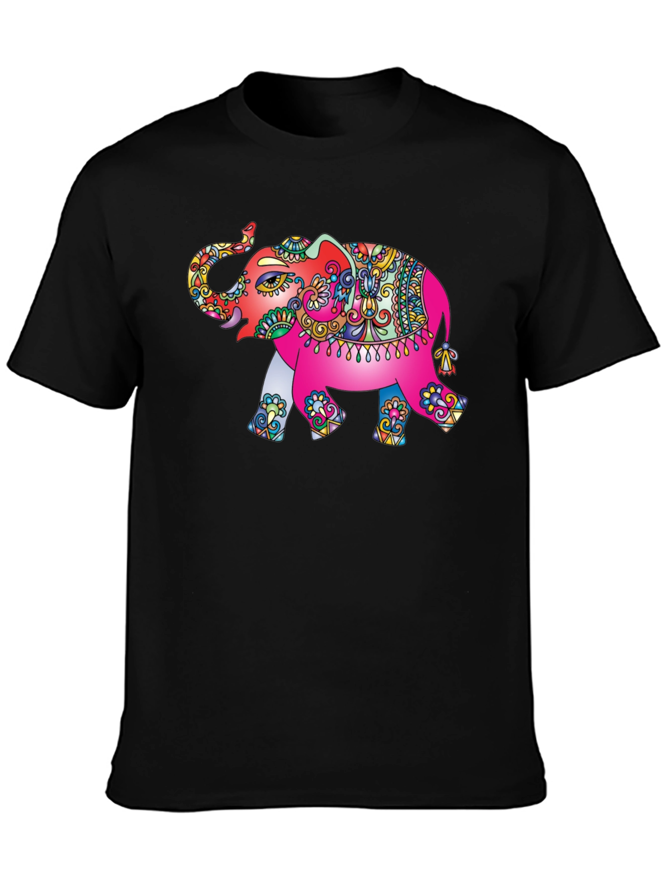 Elephant Print T-Shirt - Artistic Mens Tee