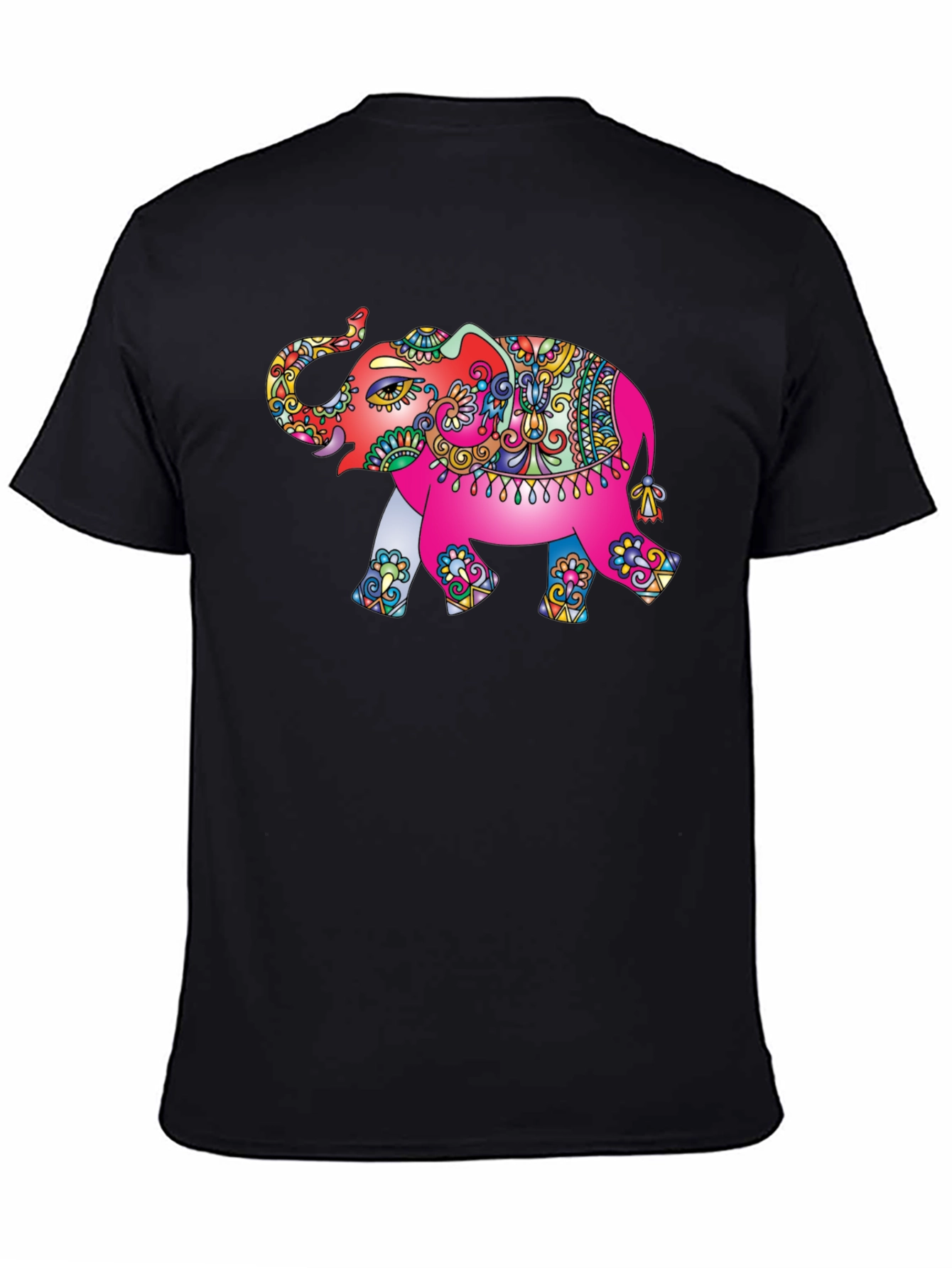 Elephant Print T-Shirt - Artistic Mens Tee