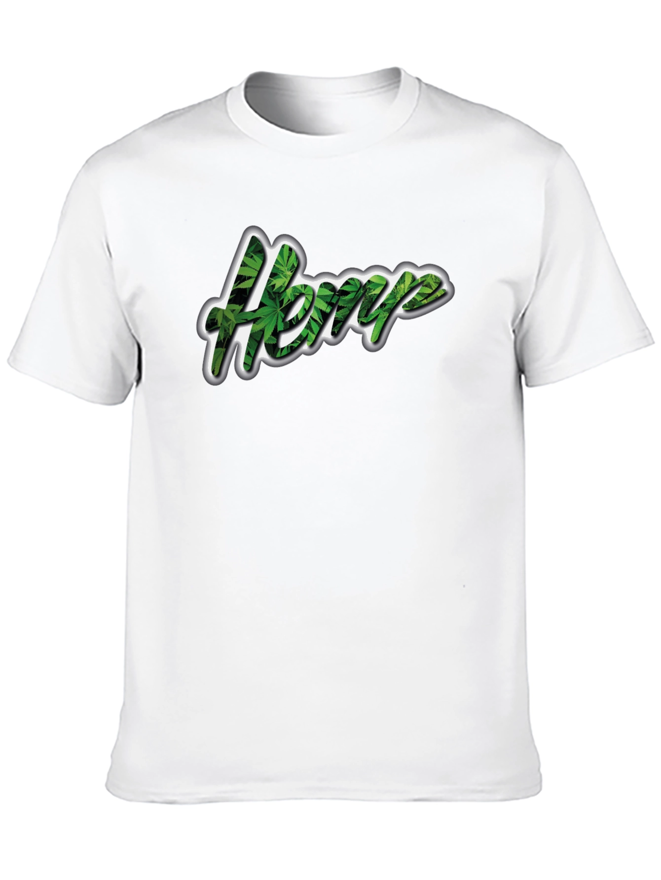 Hemp Leaf Print Black T-Shirt
