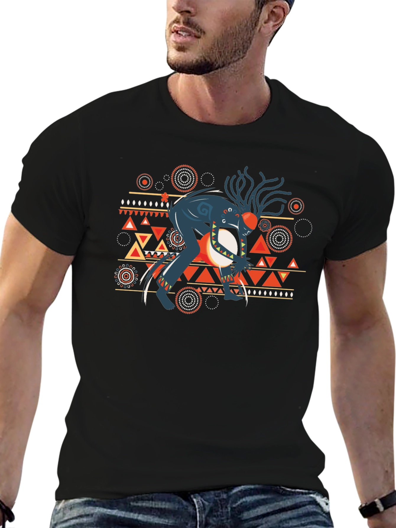Graphic Print Black T-Shirt