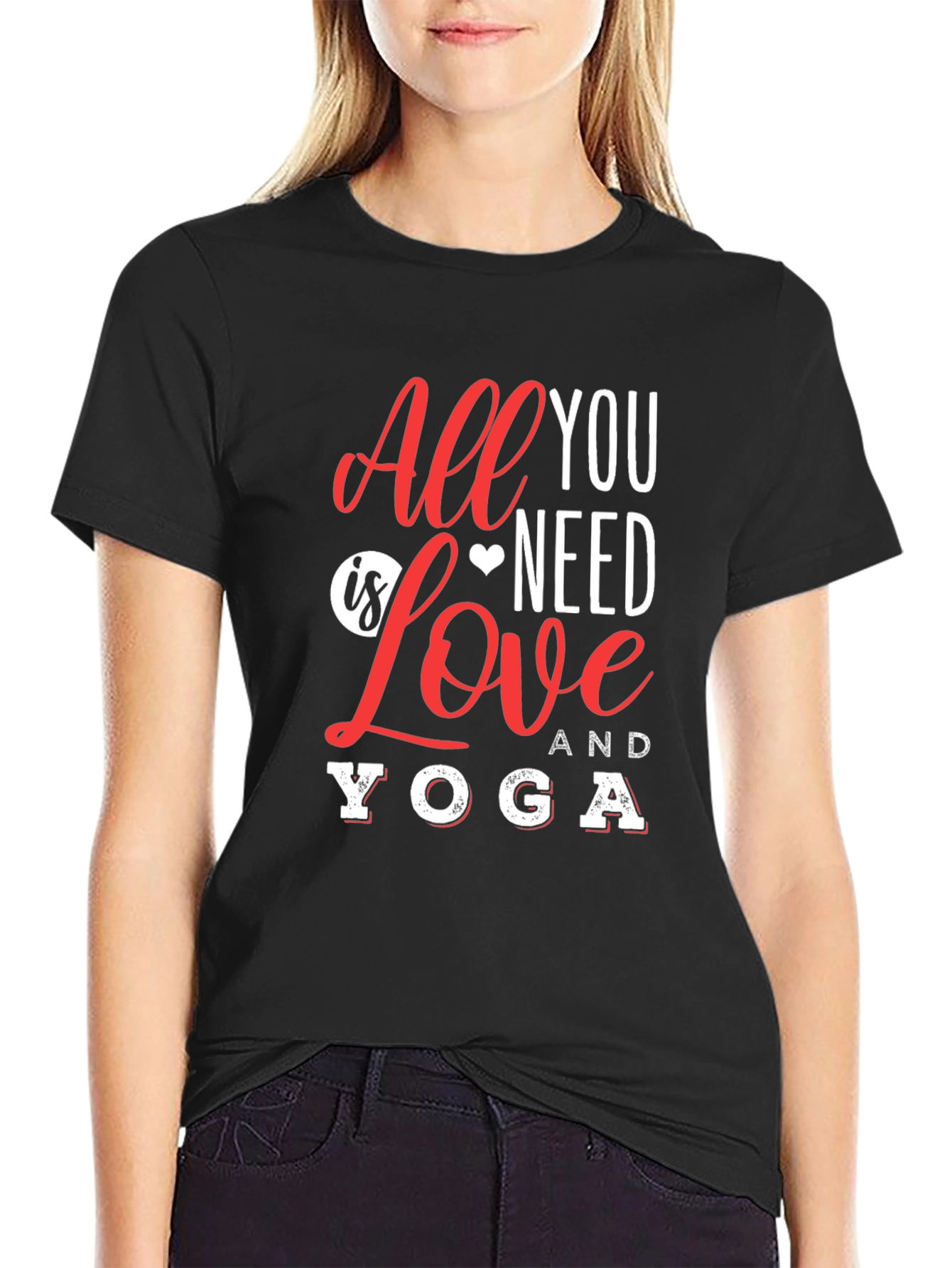 All You Need Is Love and Yoga Graphic T-Shirt