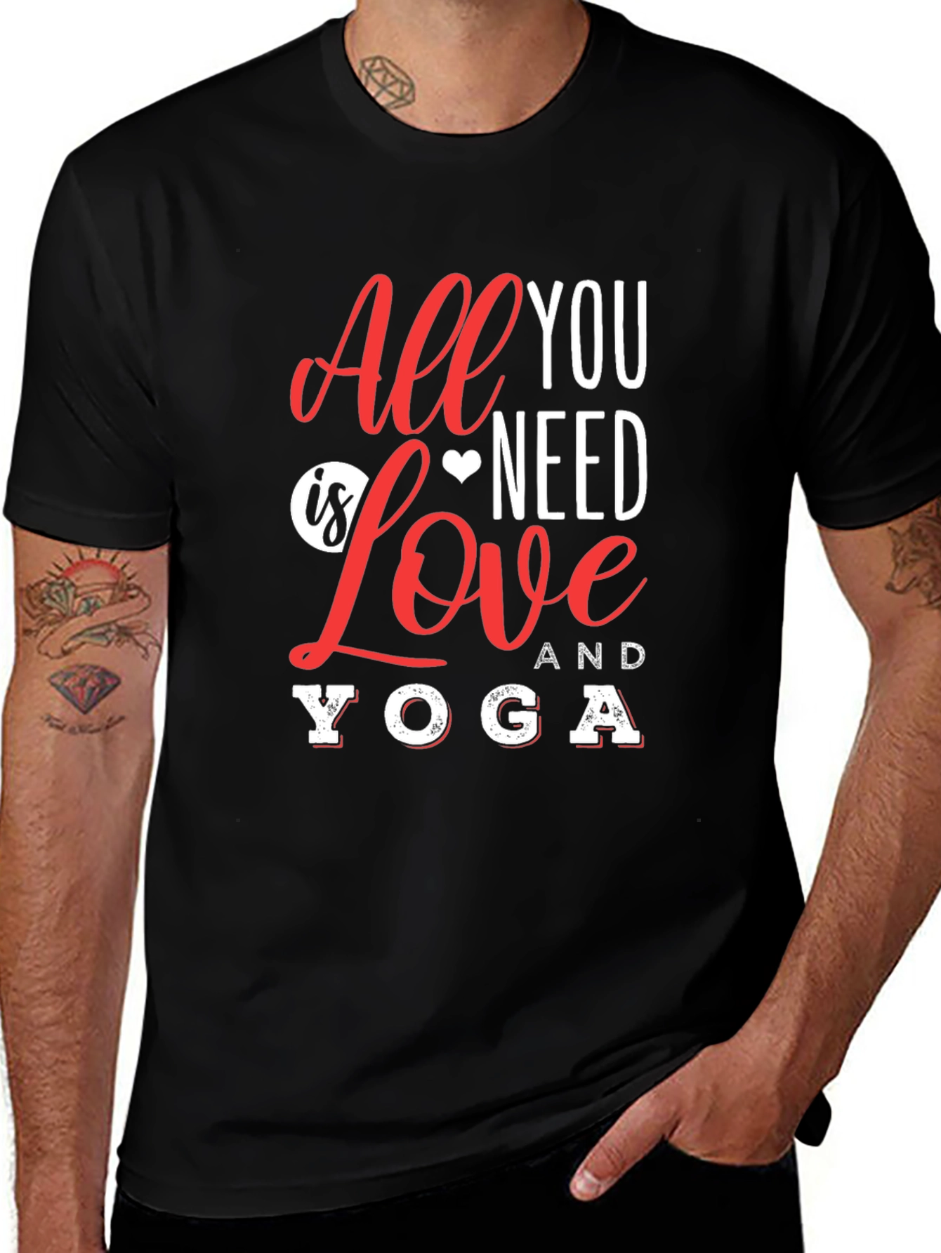 All You Need Is Love and Yoga Graphic T-Shirt