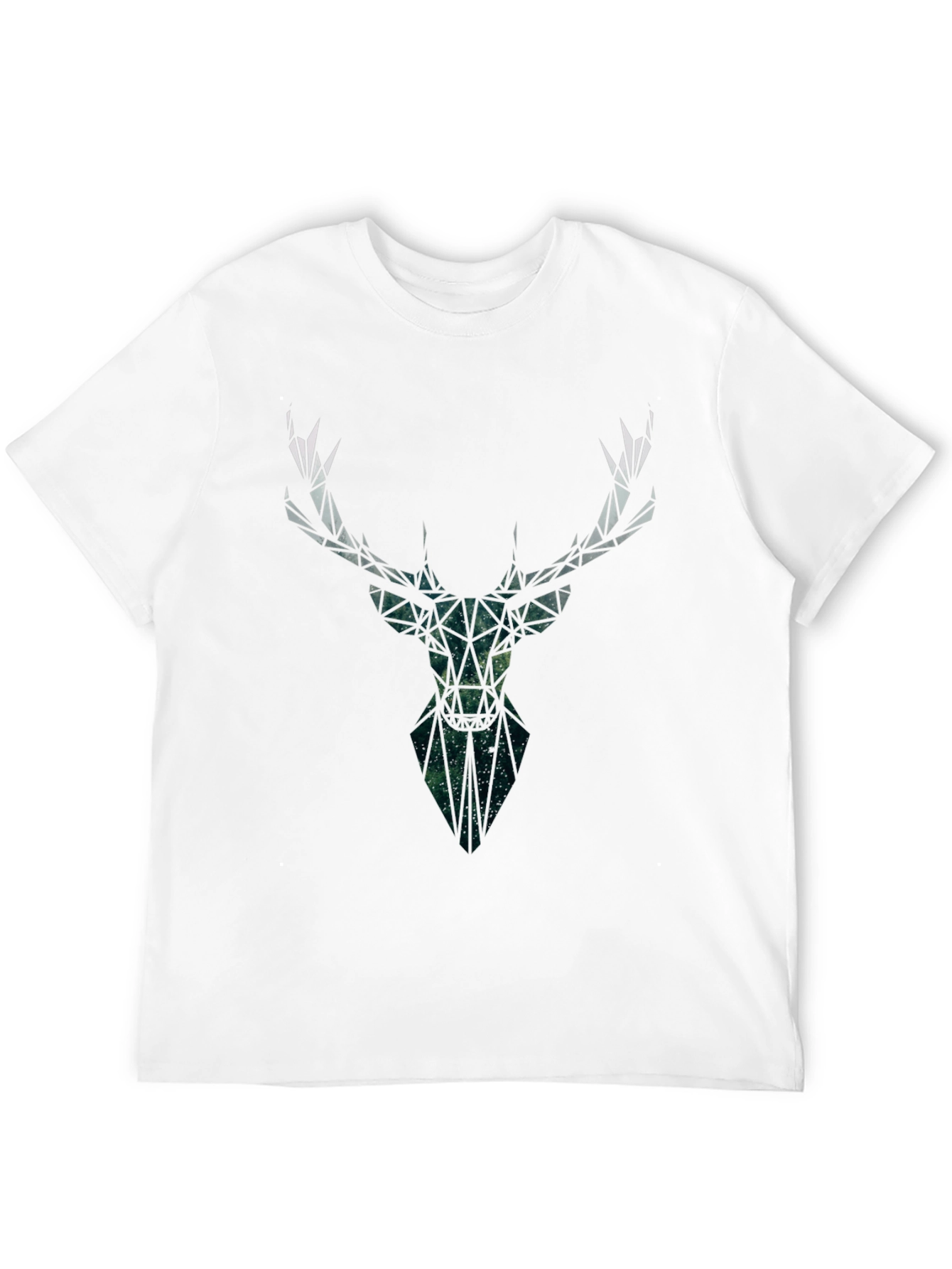 Geometric Deer Head Black T-Shirt