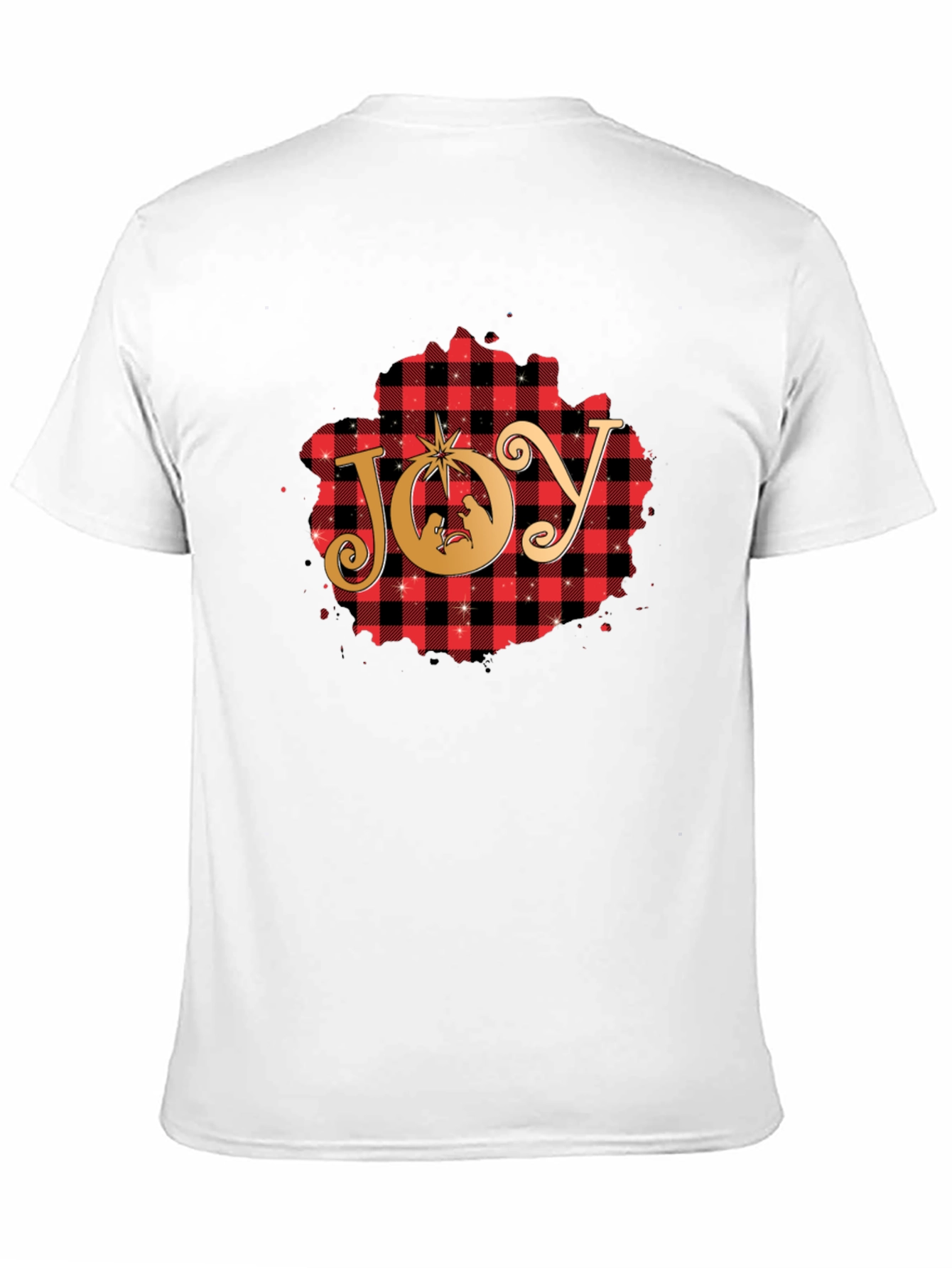 Joy Christmas Nativity Plaid T-Shirt