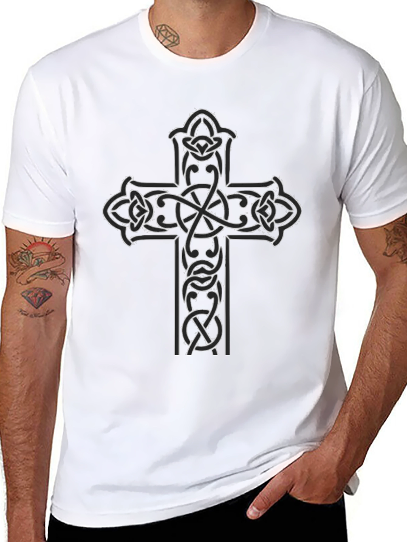 Celtic Cross Graphic Tee - Black