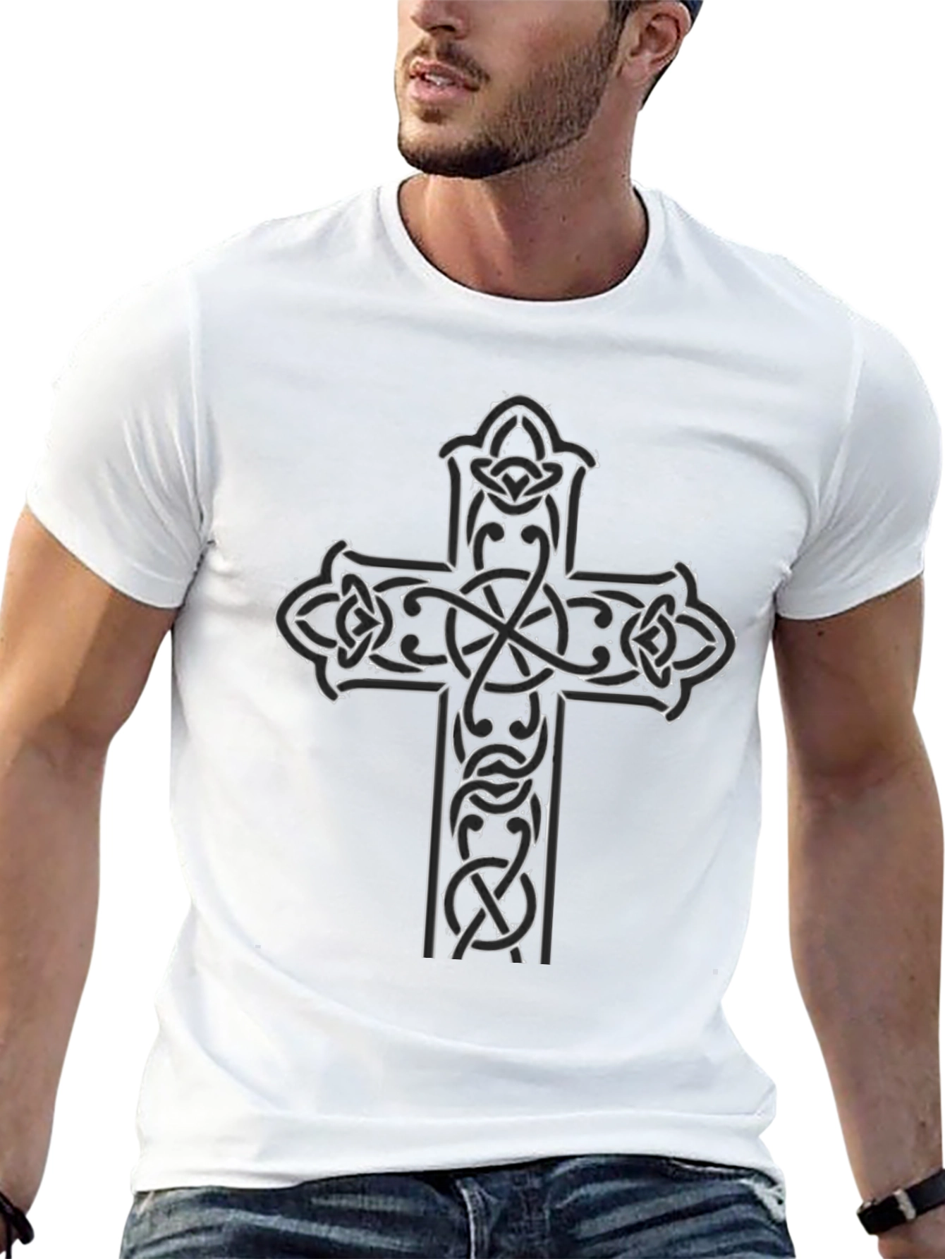 Celtic Cross Graphic Tee - Black