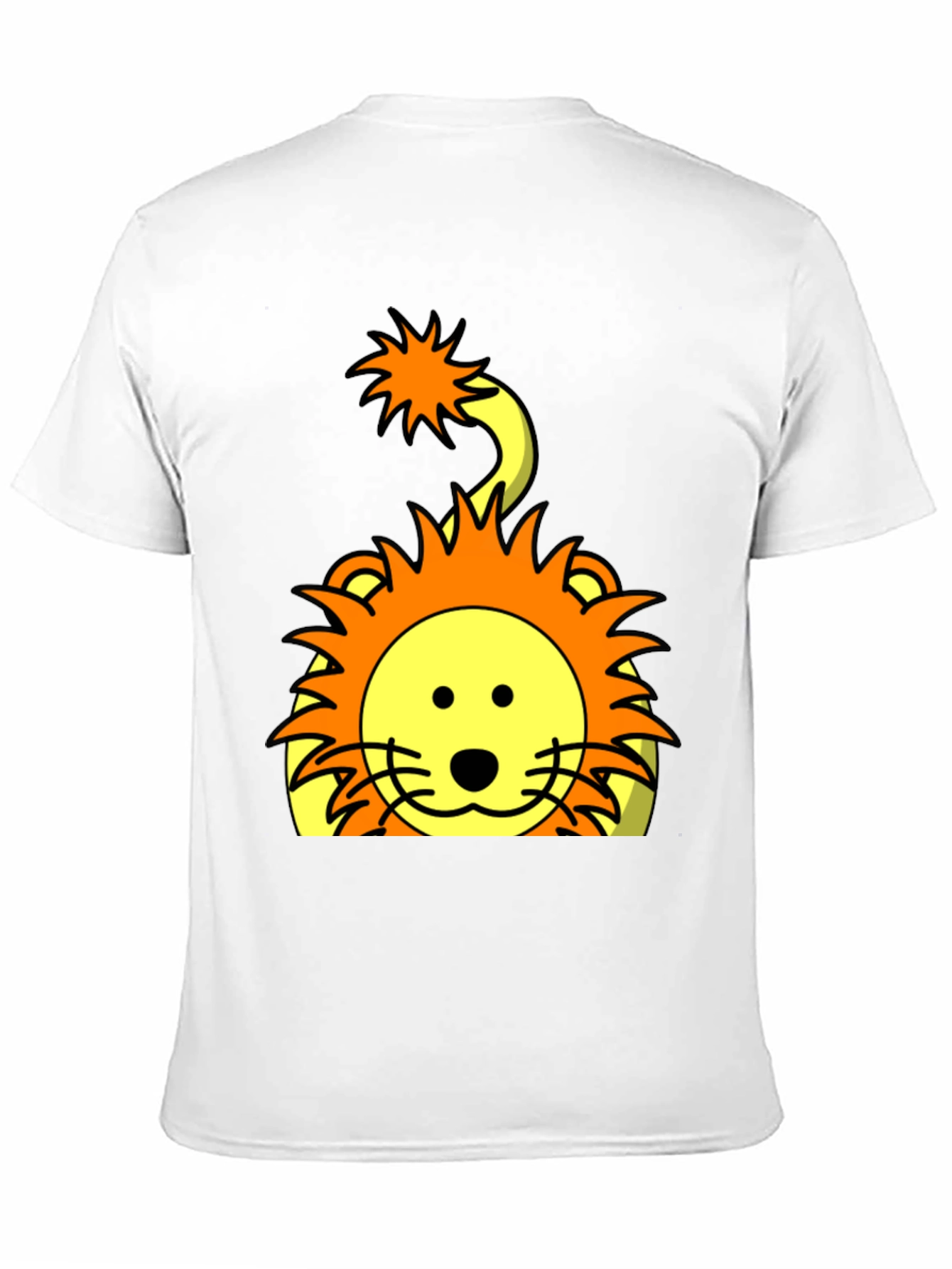Cartoon Lion Graphic T-Shirt - Black