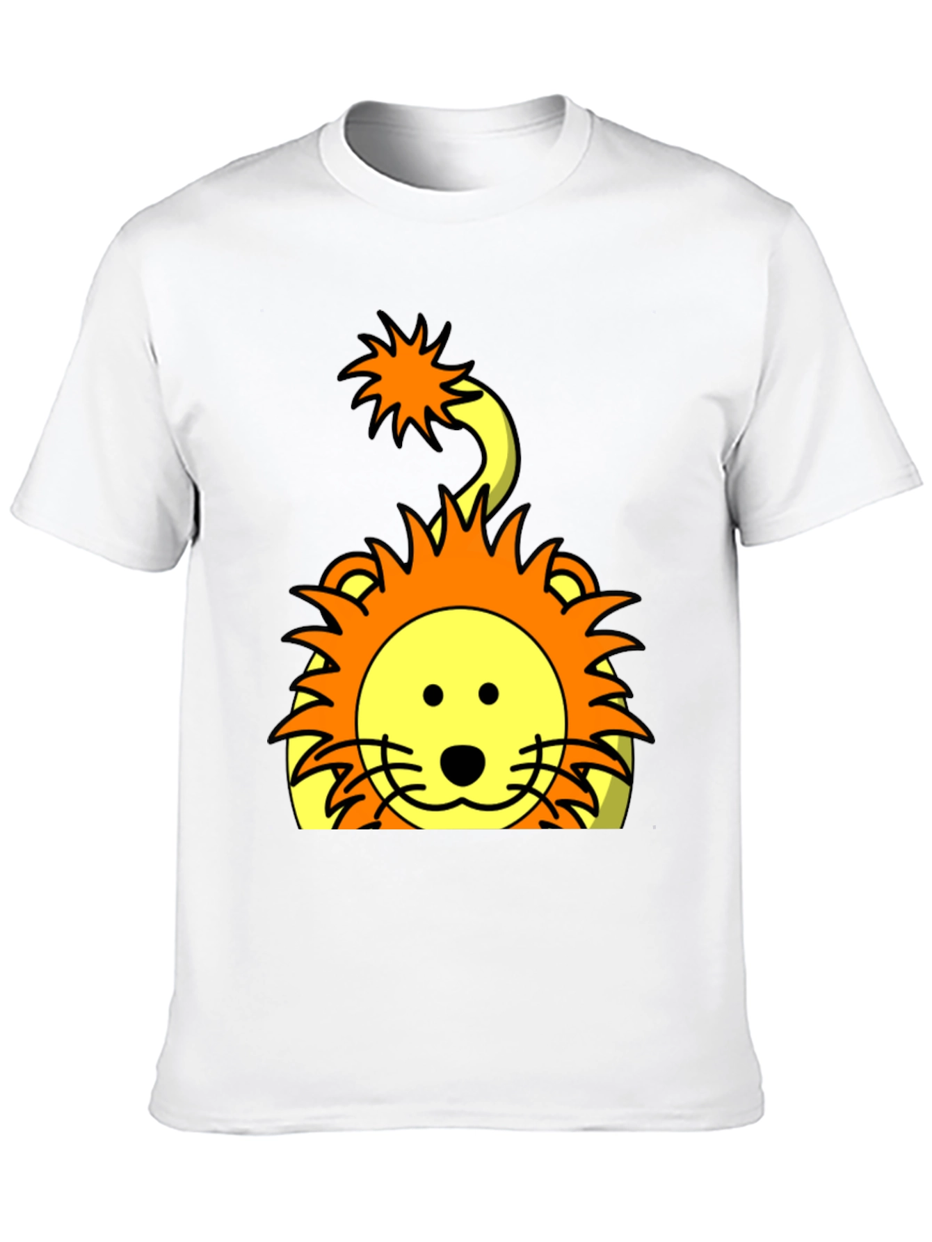 Cartoon Lion Graphic T-Shirt - Black