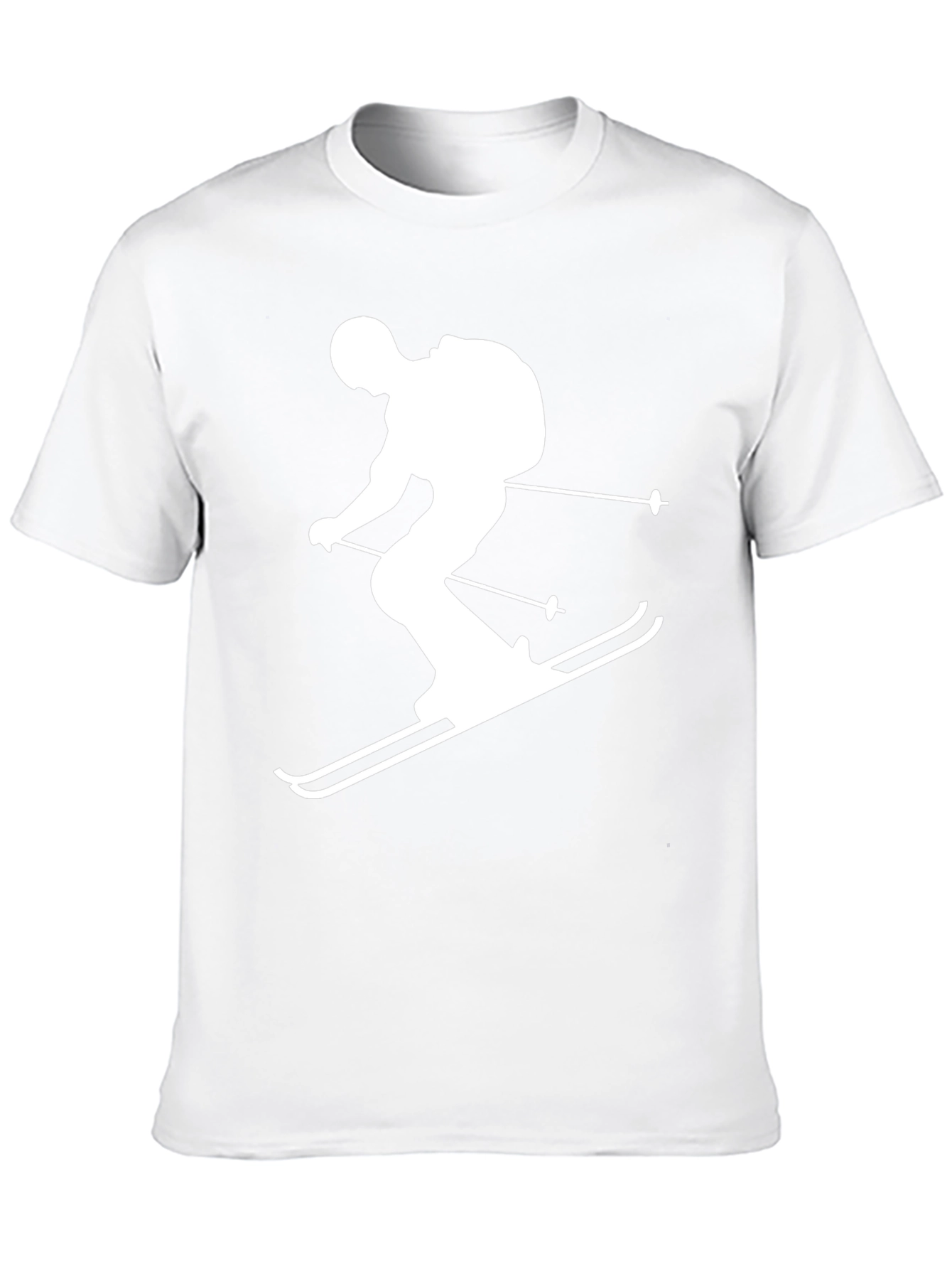 Skier Silhouette Graphic Tee - Black Cotton Blend
