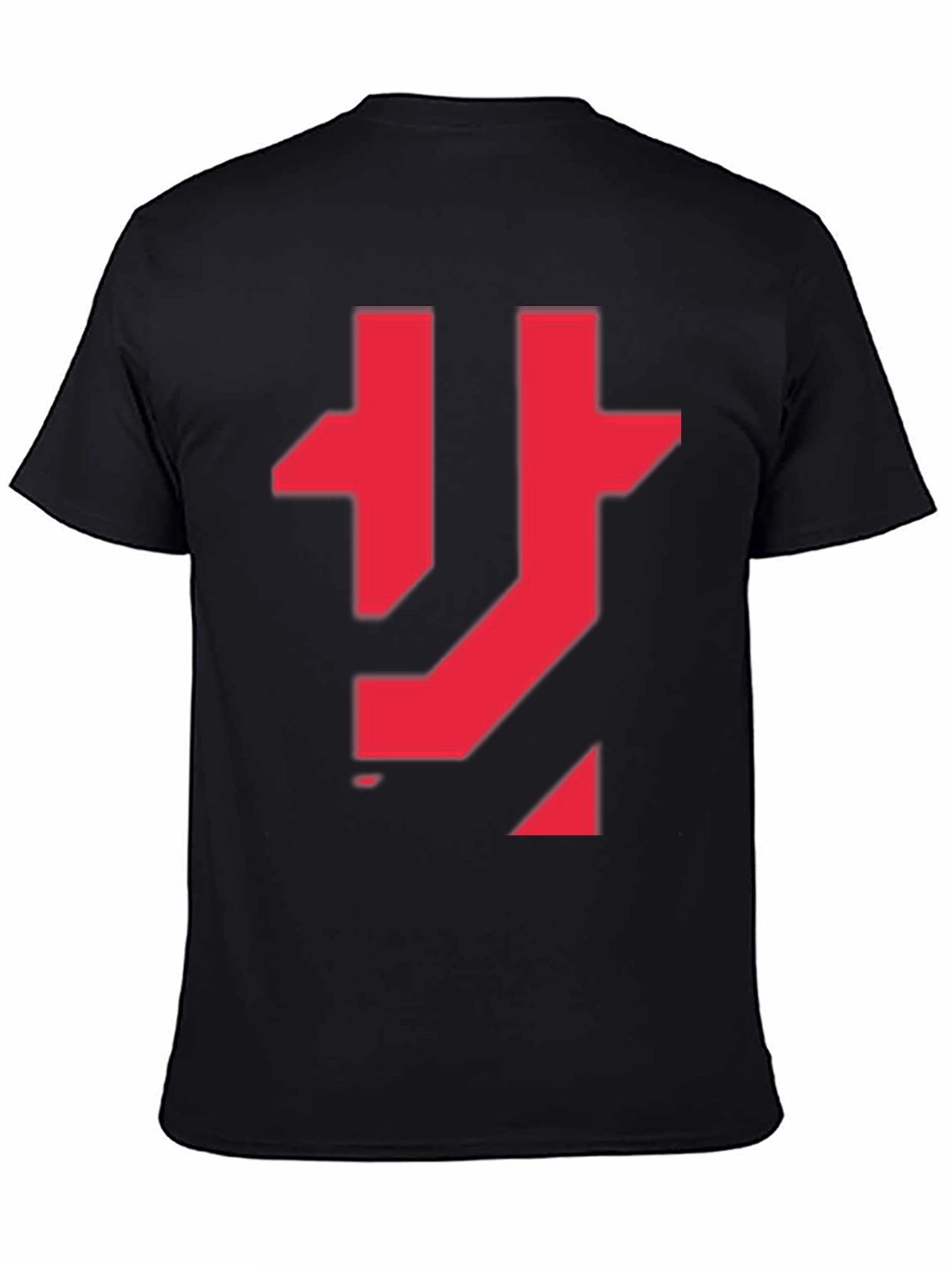 Abstract Red Graphic Print Black T-Shirt