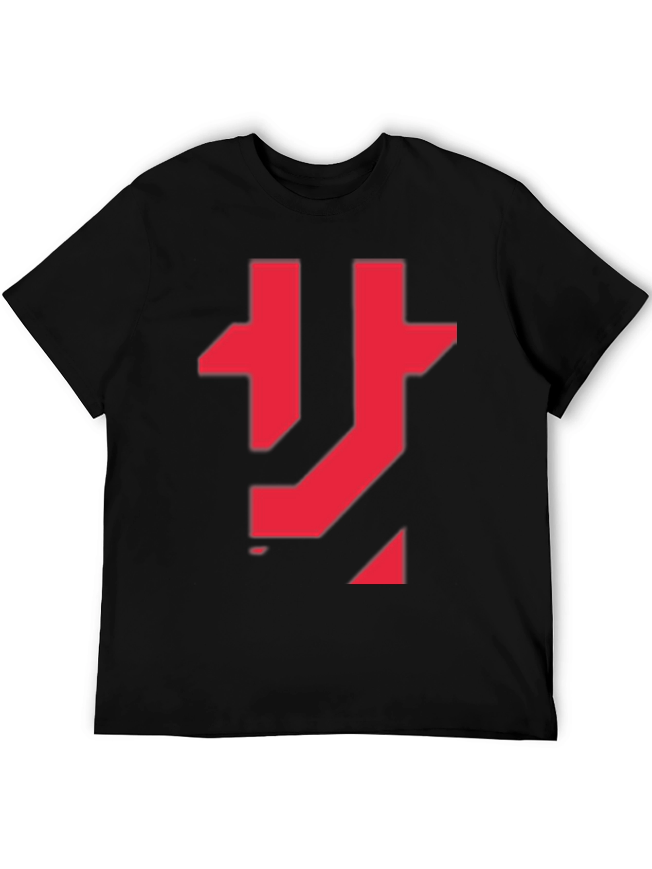 Abstract Red Graphic Print Black T-Shirt