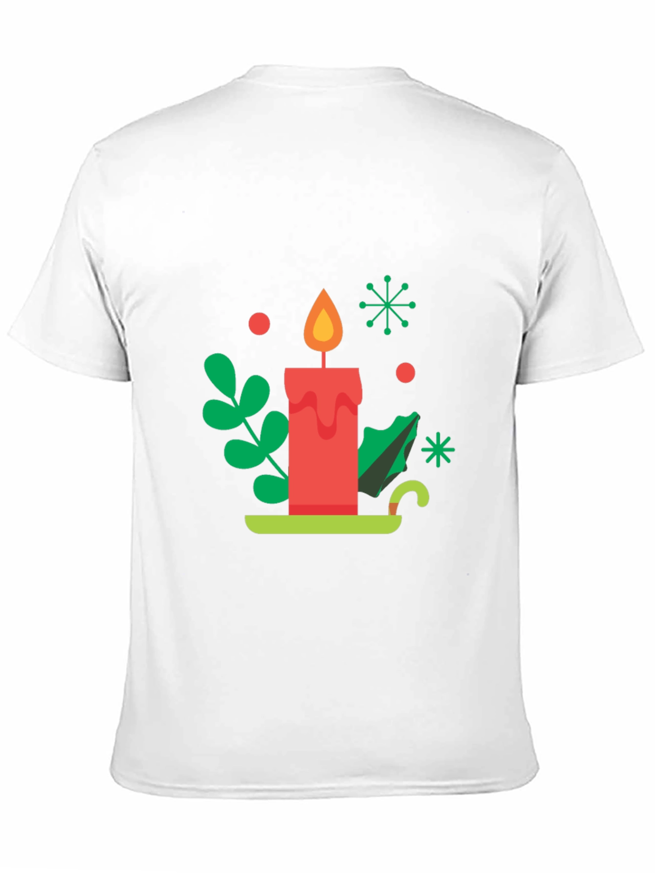 Festive Holiday Candle Graphic Tee - Soft Cotton Blend