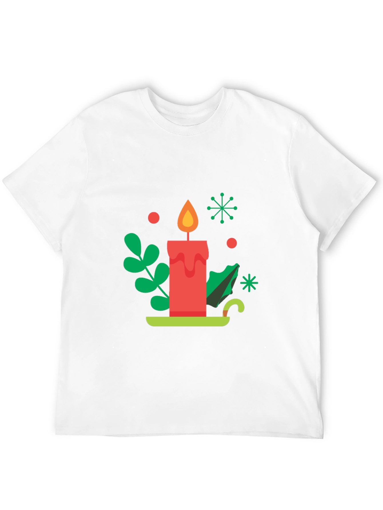 Festive Holiday Candle Graphic Tee - Soft Cotton Blend